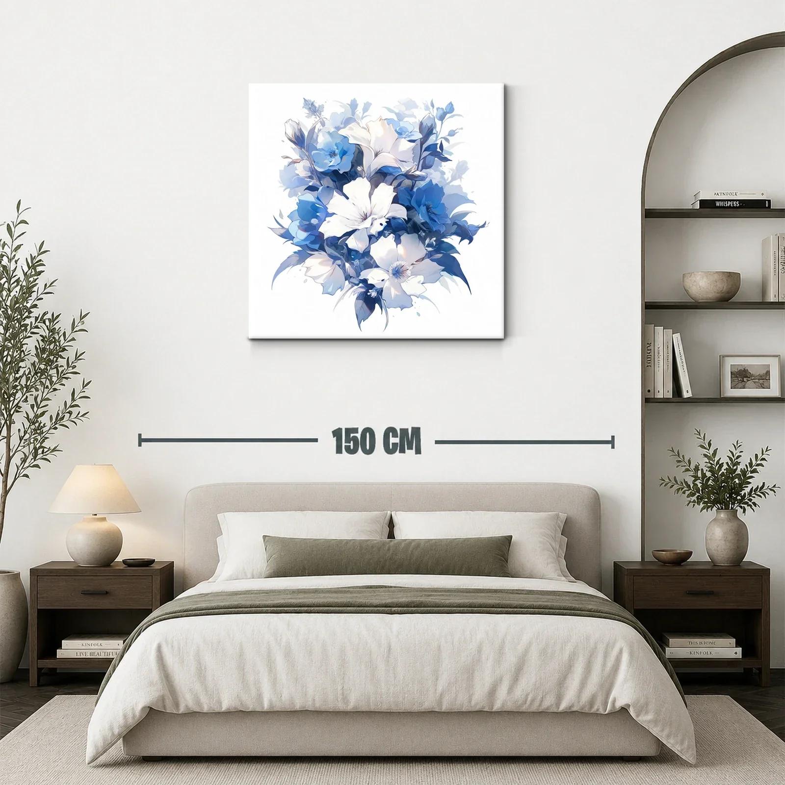 Composición Floral en Tonos Azules y Blancos — miniatura 3