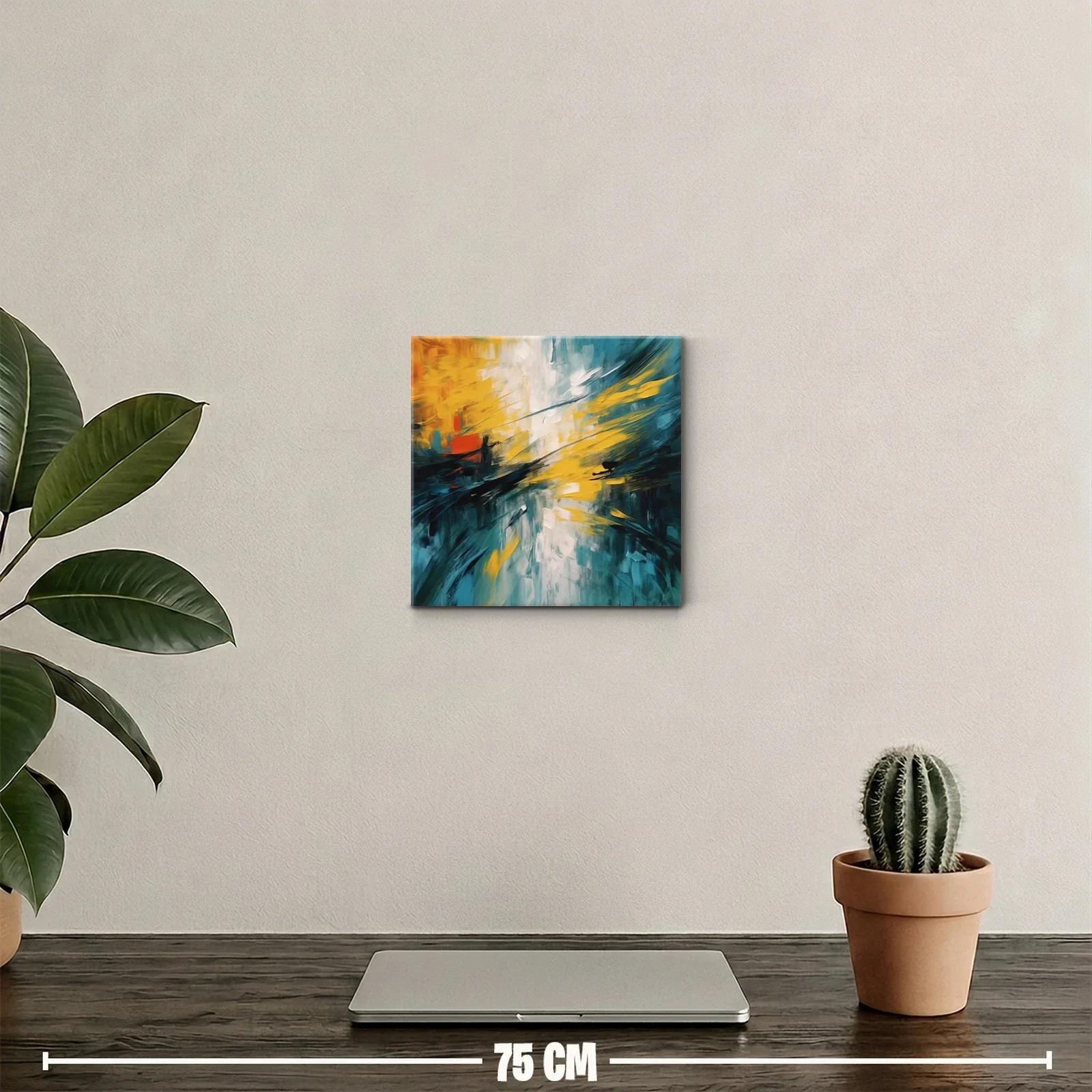 Cuadro abstracto con vibrante juego de colores y energía — miniatura 2