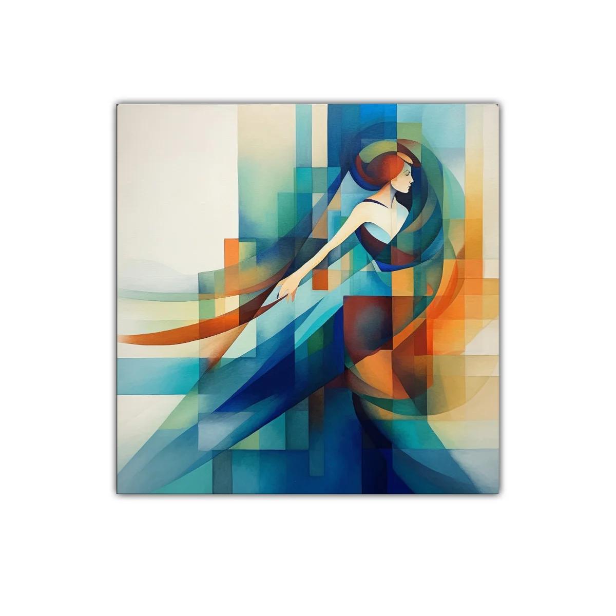 Figura femenina abstracta en movimiento y color vibrante — imagen principal