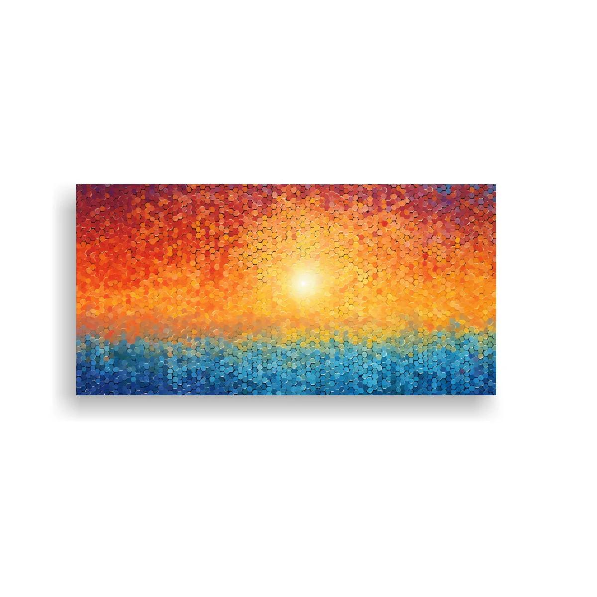 Cuadro sol sobre el mar con horizonte marcado — imagen principal
