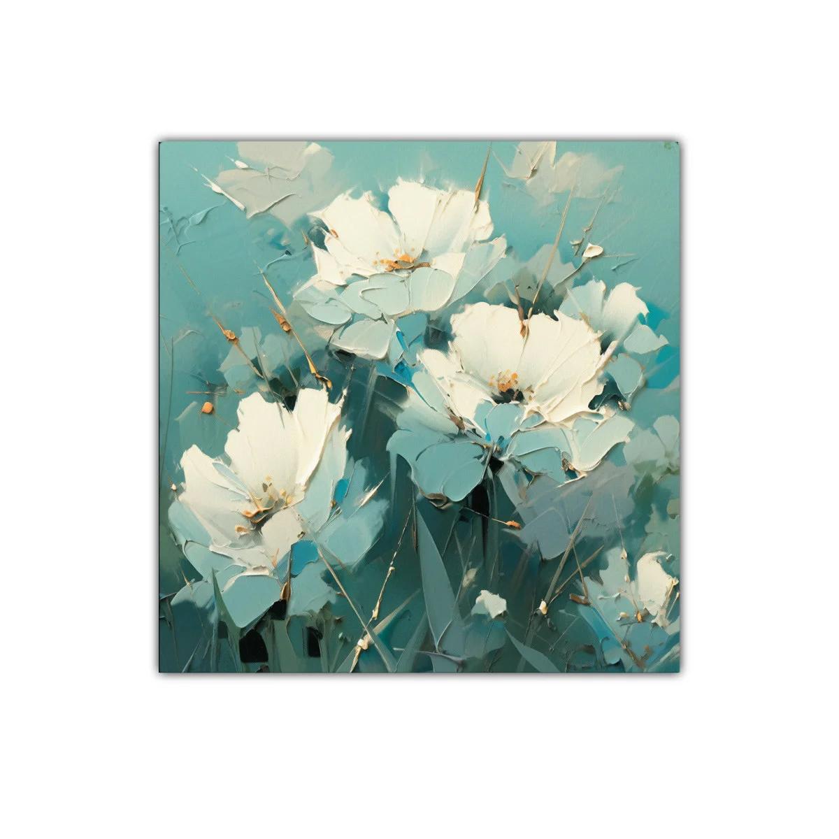 Flores blancas delicadas con fondo azul celeste — imagen principal