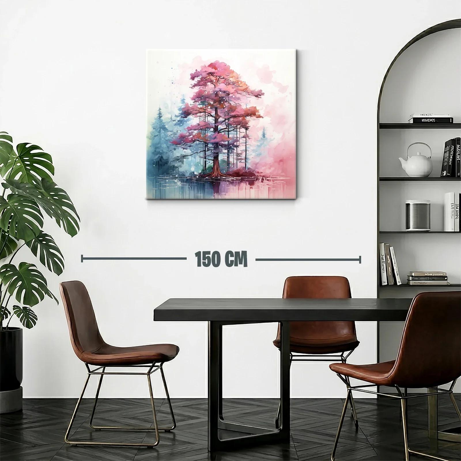 Árbol en tonos rosas y azules con reflejo en agua — miniatura 2