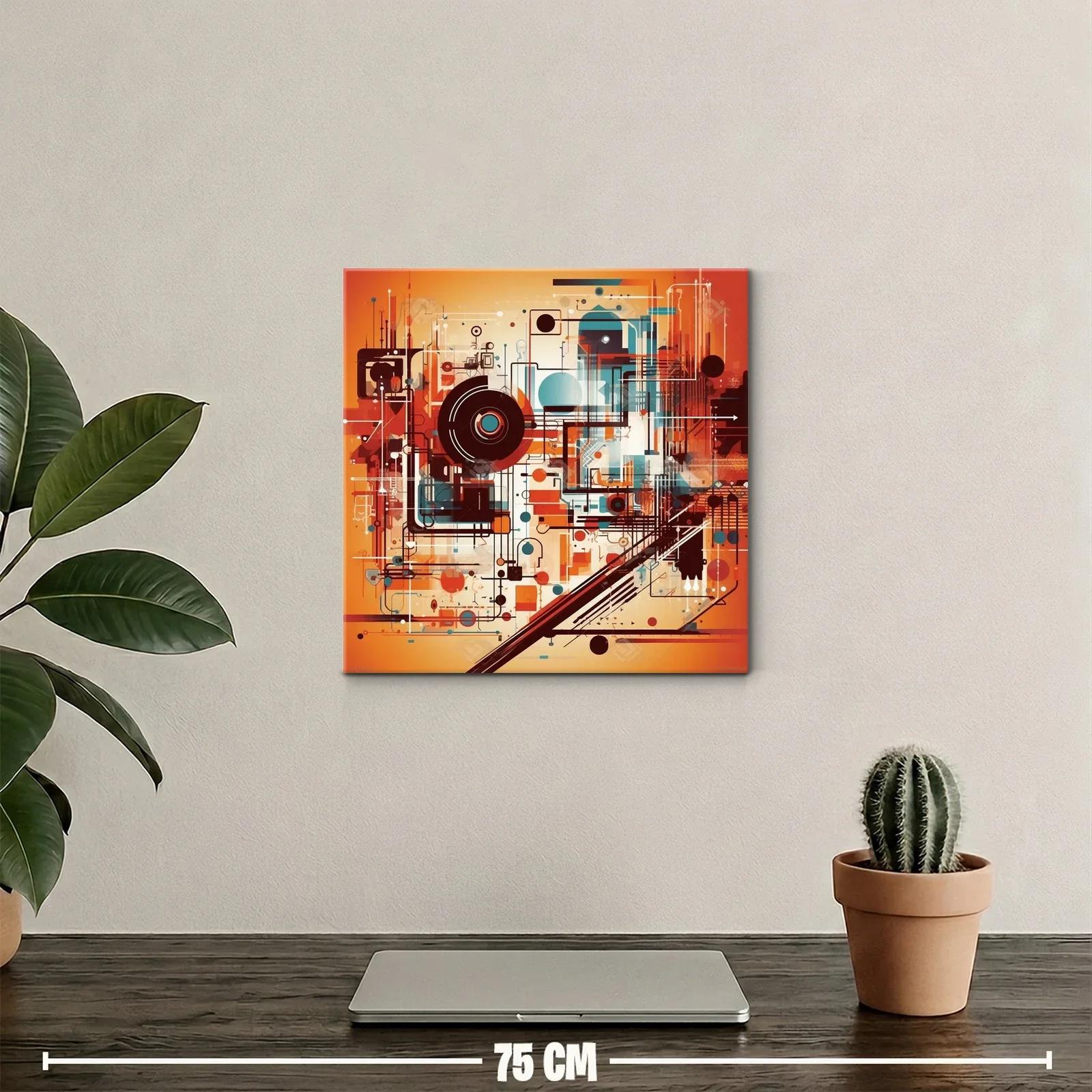 Composición abstracta con formas geométricas y líneas dinámicas — miniatura 2