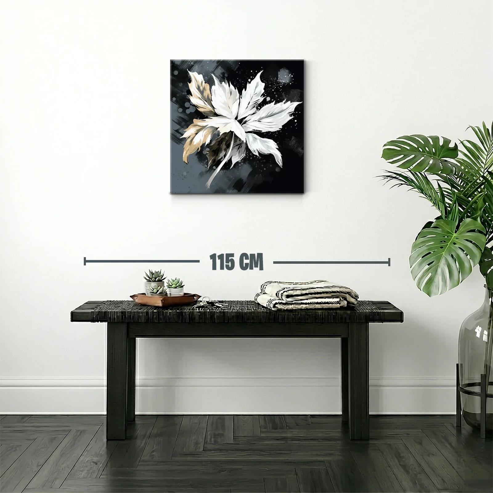 Flor abstracta en tonos neutros y contraste oscuro — miniatura 2