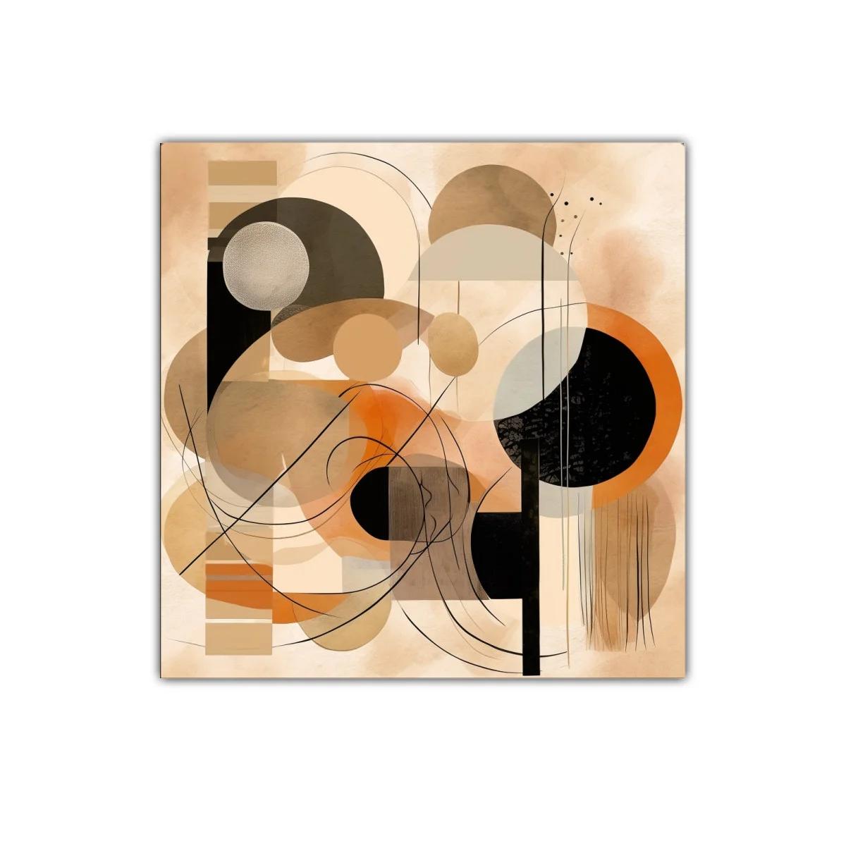 Composición abstracta con formas geométricas y tonos cálidos