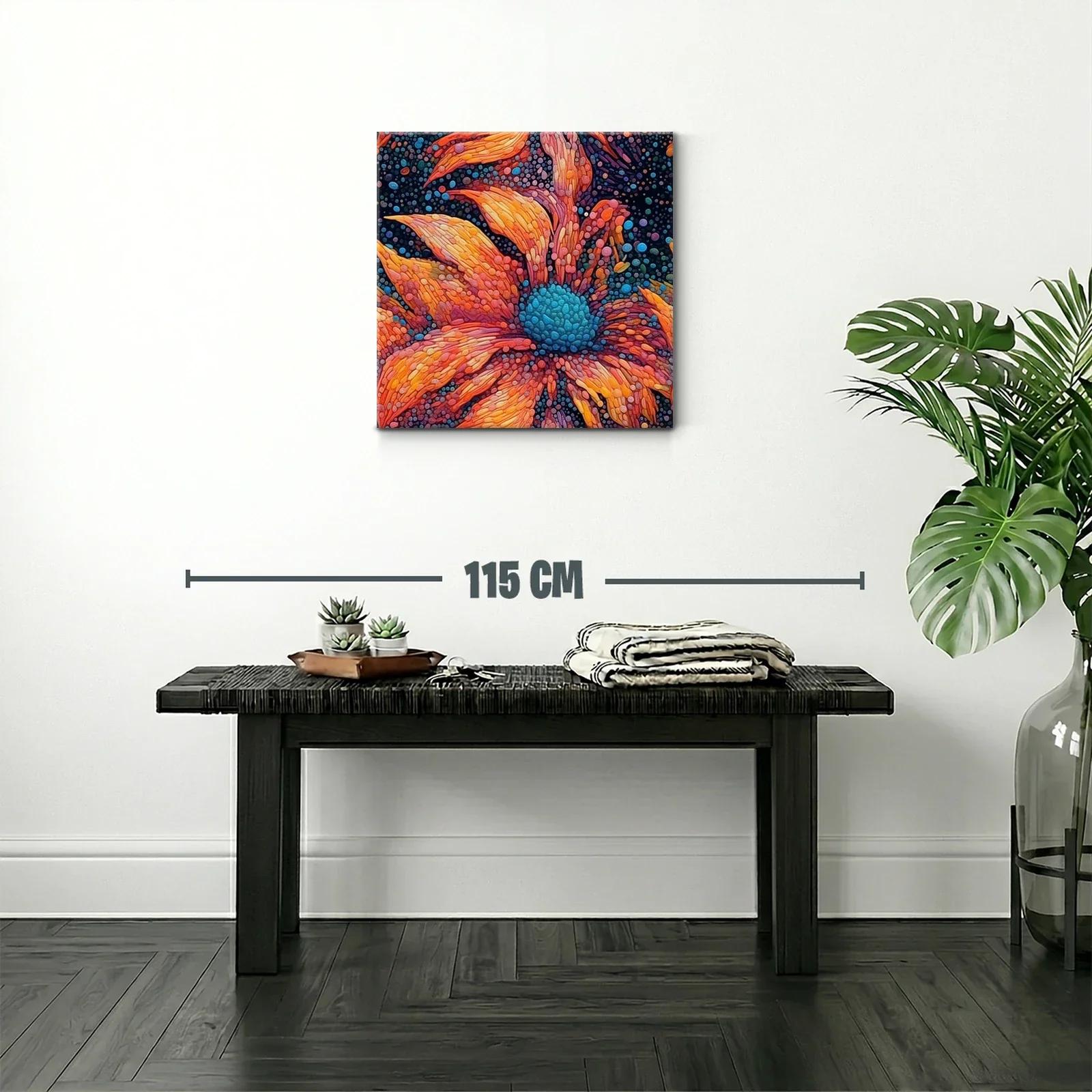 Flores vibrantes con detalles abstractos en tonos cálidos — miniatura 2