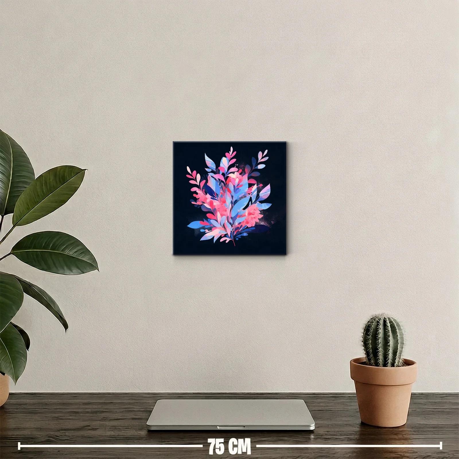 Composición floral vibrante con tonos rosa y azul — miniatura 2