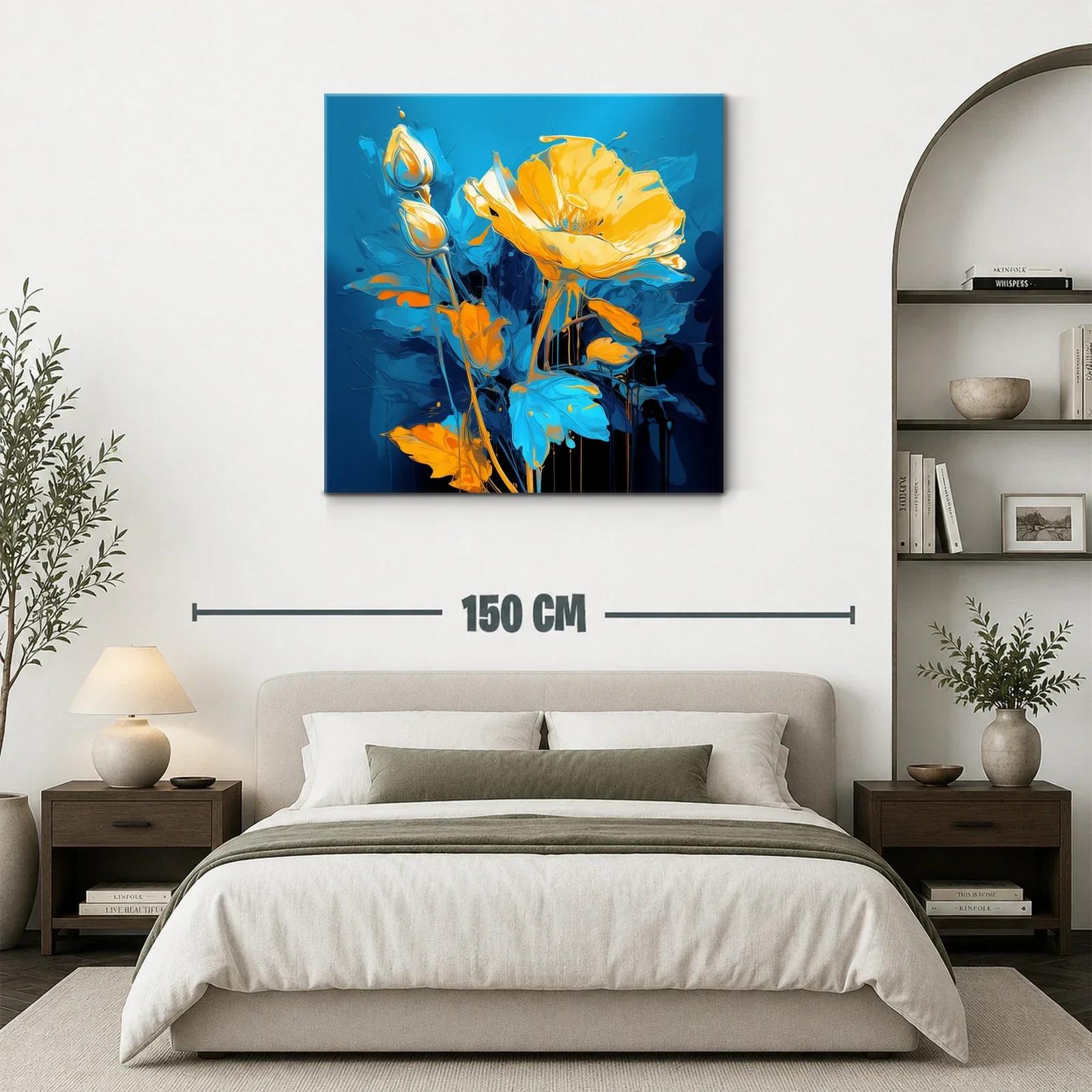 Flores vibrantes en tonos azules y naranjas intensos — miniatura 3