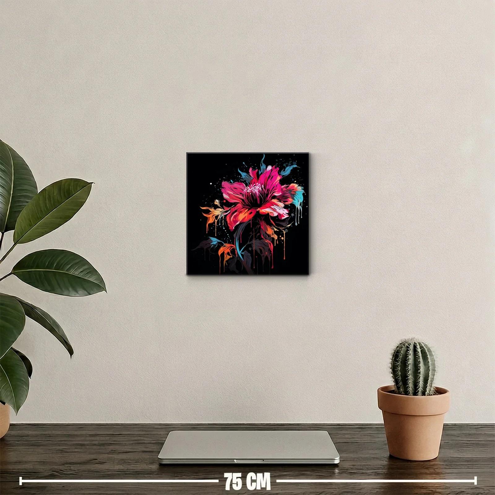 Flor vibrante con colores intensos sobre fondo oscuro — miniatura 2