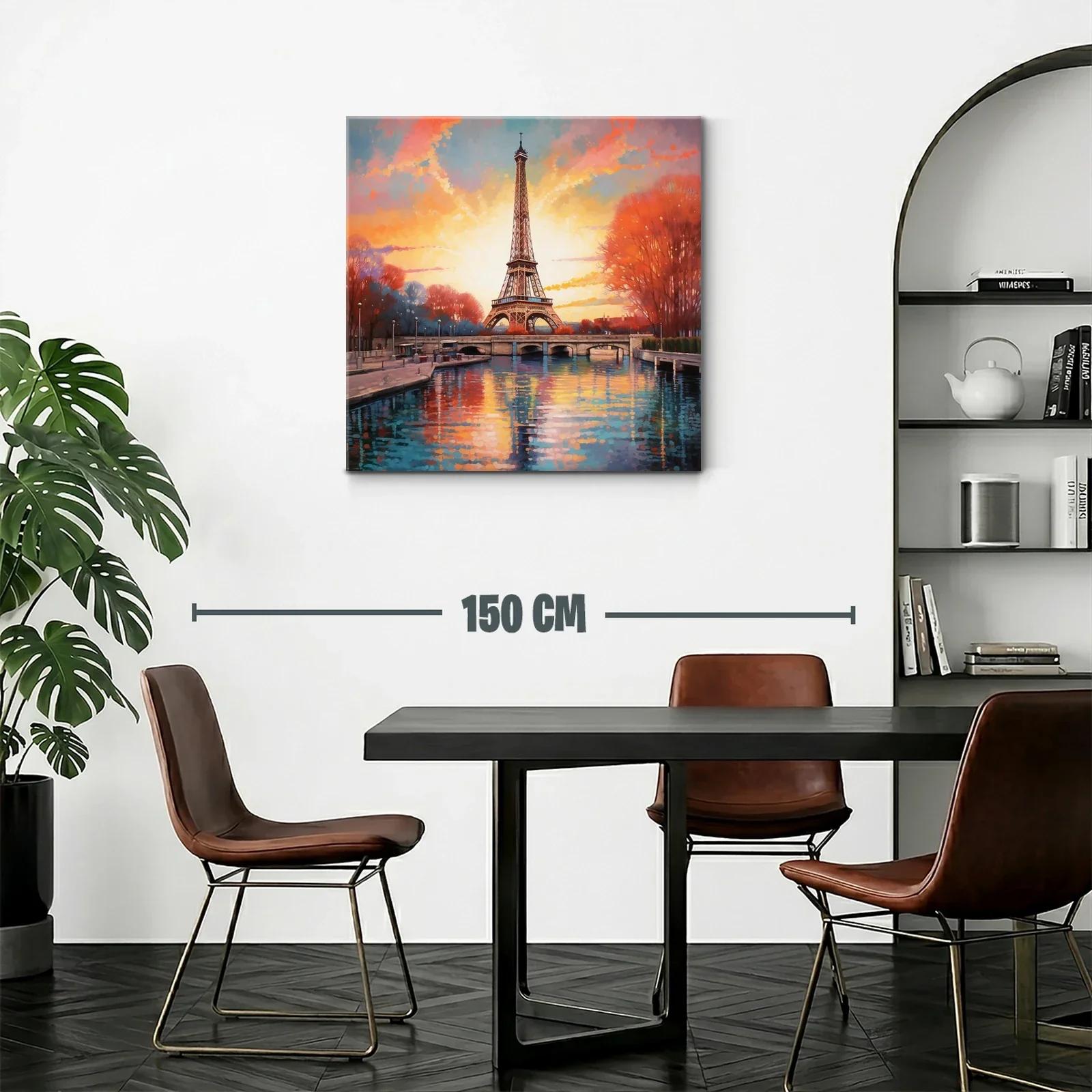 Atardecer mágico con torre emblemática y reflejos en agua — miniatura 2