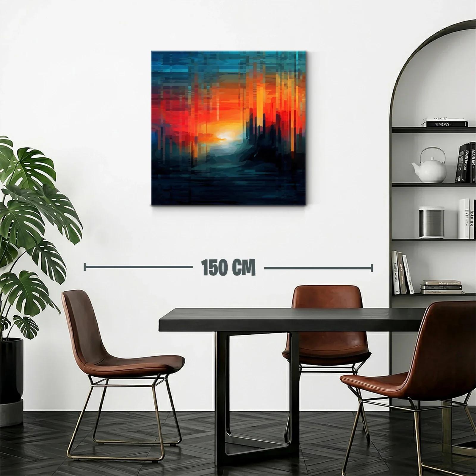 Atardecer abstracto con tonos cálidos y fríos vibrantes — miniatura 2