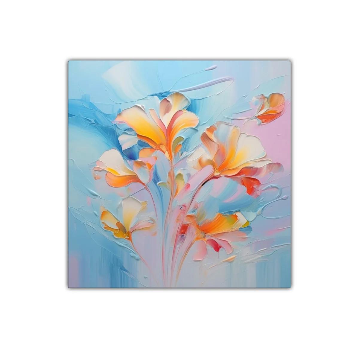 Decorativo cuadro floral en tonos pastel y vibrantes — imagen principal