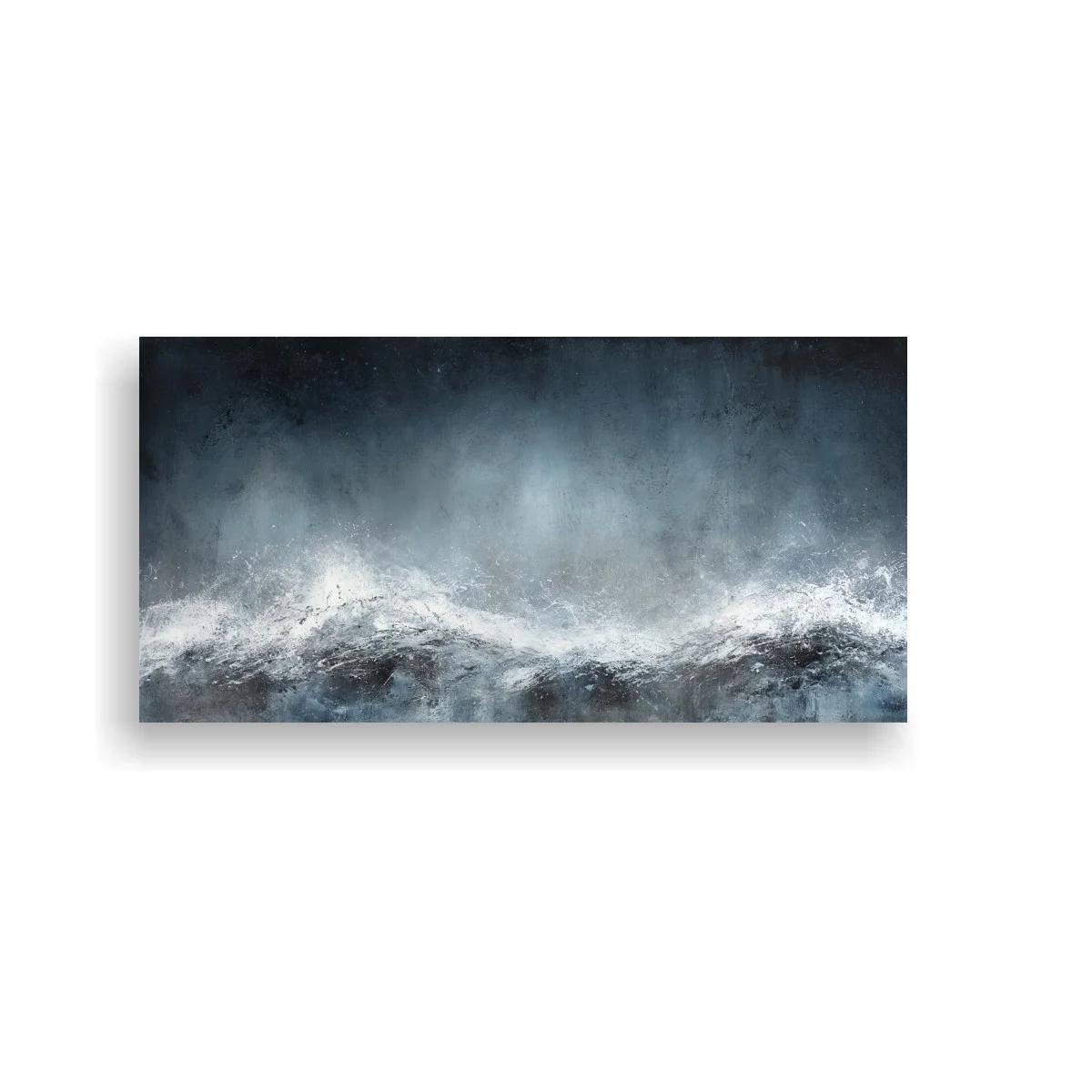 Cuadro olas del mar con bruma nebulosa