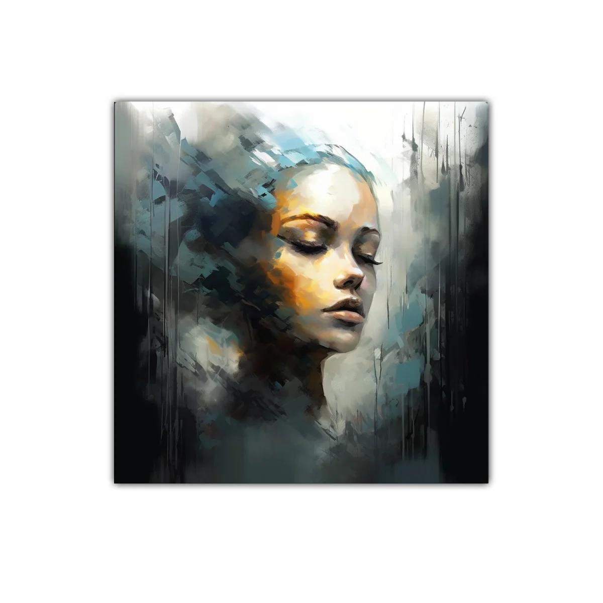 Rostro femenino en calma con tonos suaves y contrastes sutiles — imagen principal