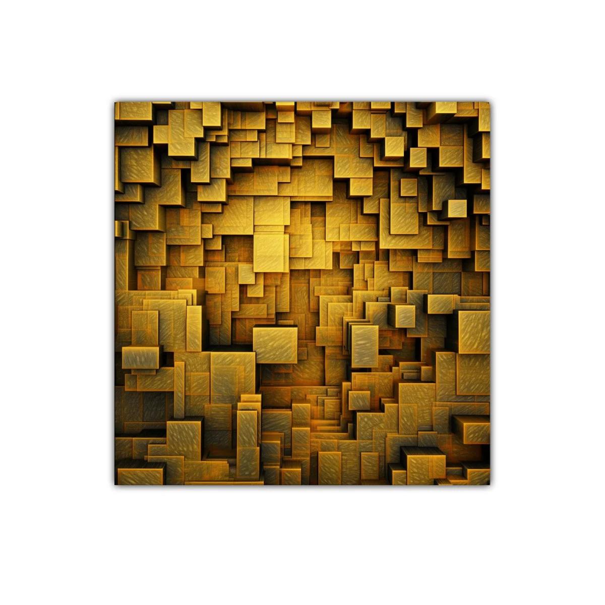 Diseño abstracto de recuadros encajados dorados y negros — imagen principal