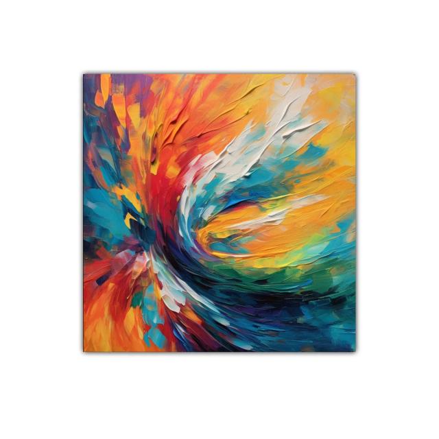 Cuadro vibrante con explosión de colores vivos