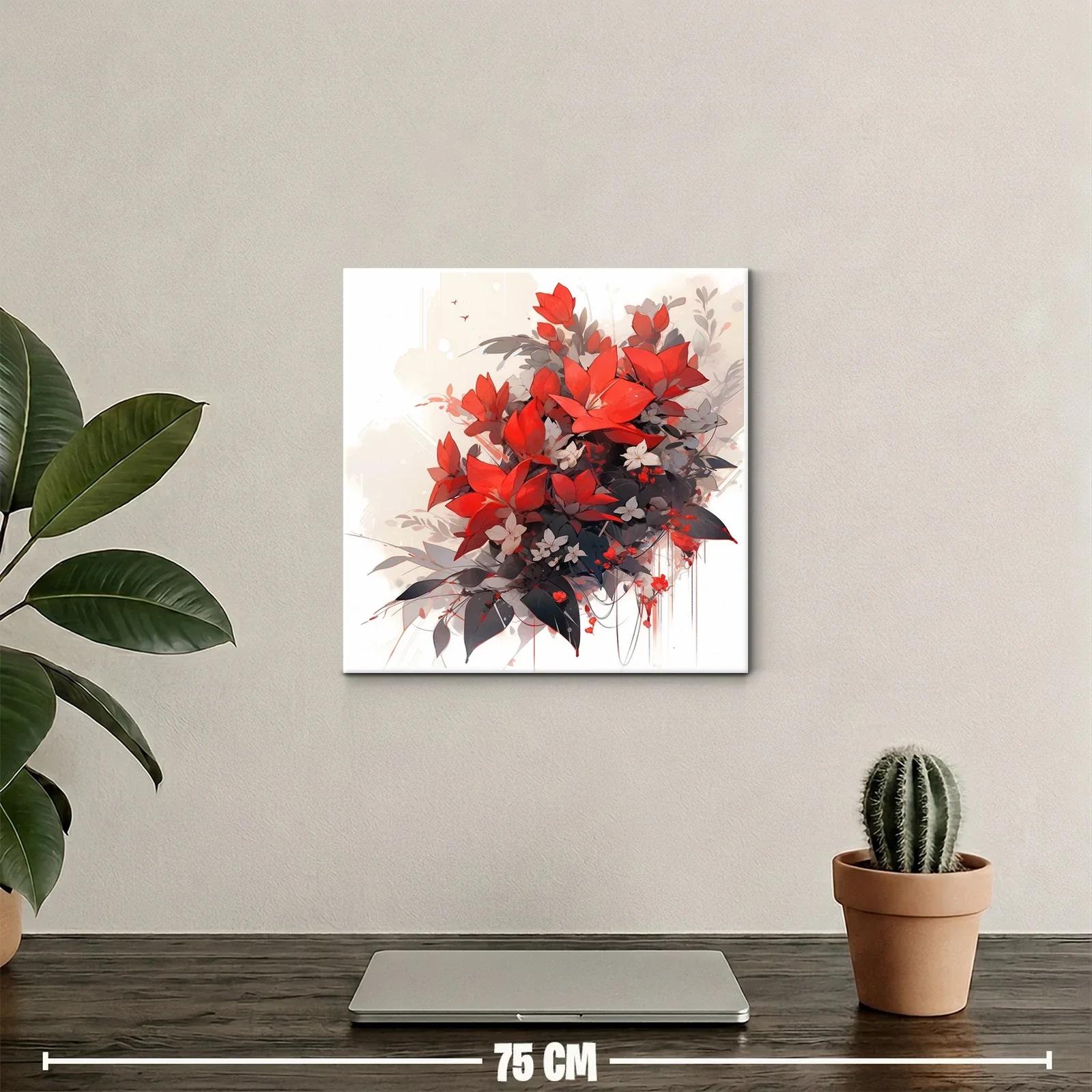 Ramo vibrante de flores rojas con toque moderno — miniatura 2