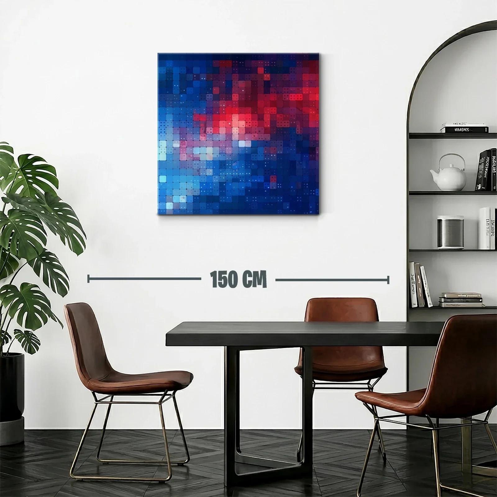 Composición abstracta en tonos azules y rojos vibrantes — miniatura 2
