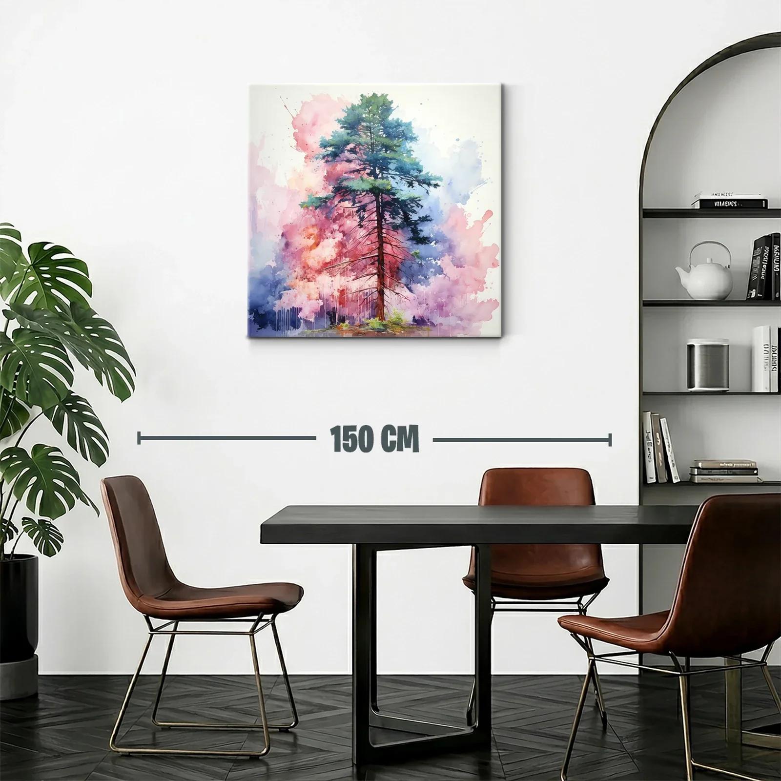 Árbol solitario con fondo vibrante en tonos pastel — miniatura 2