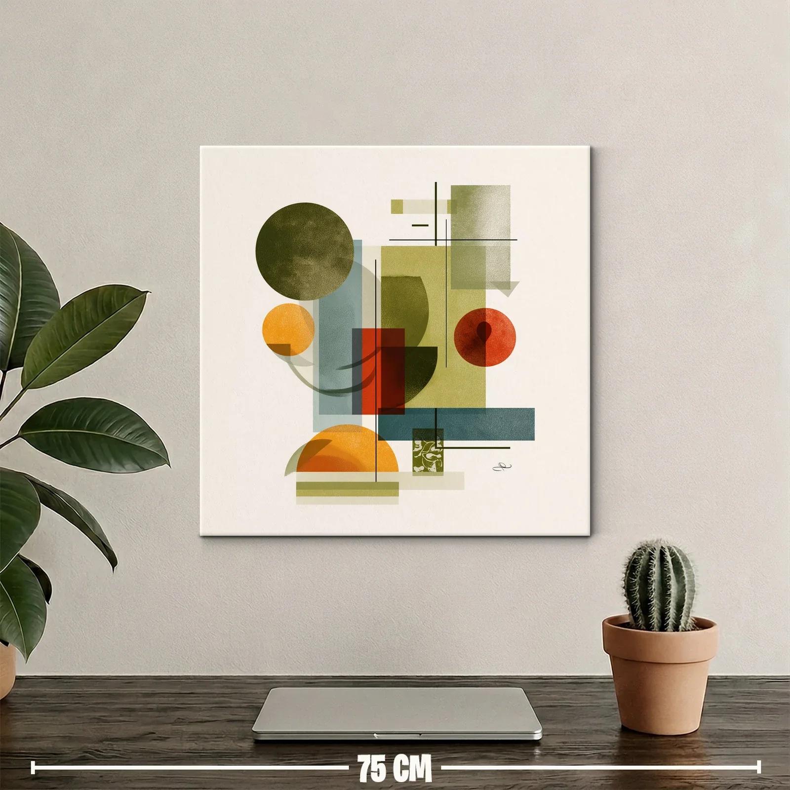Composición abstracta con formas geométricas en tonos tierra — miniatura 2