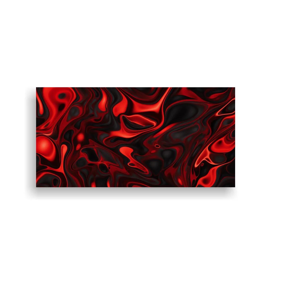 Cuadro remolino abstracto rojo y negro