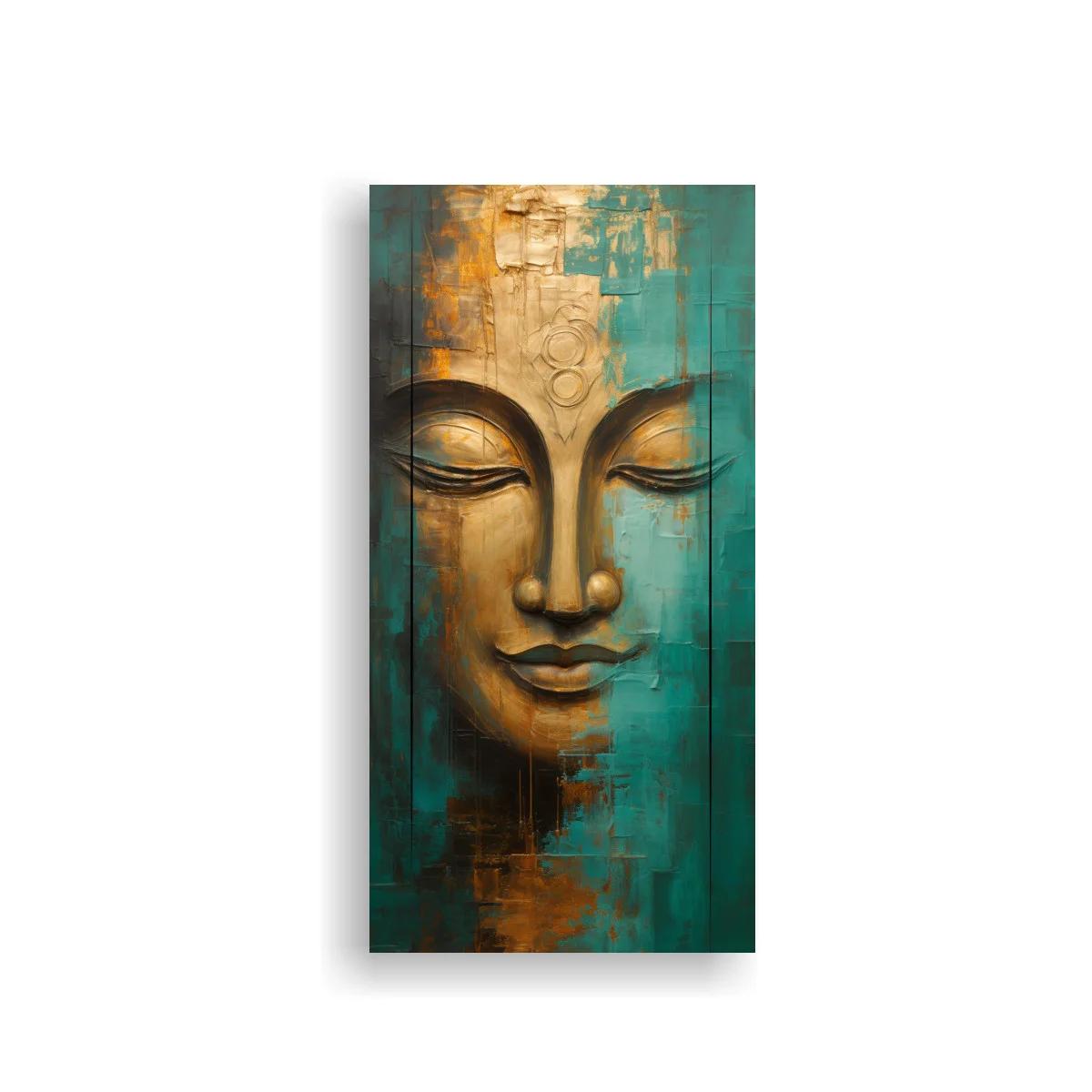 Cuadro rostro de Buda con veladuras etéreas