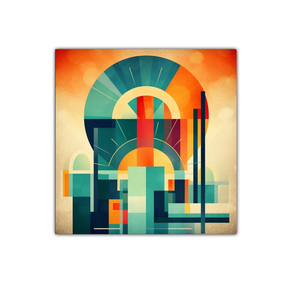 Composición geométrica con tonos cálidos y fríos — imagen principal