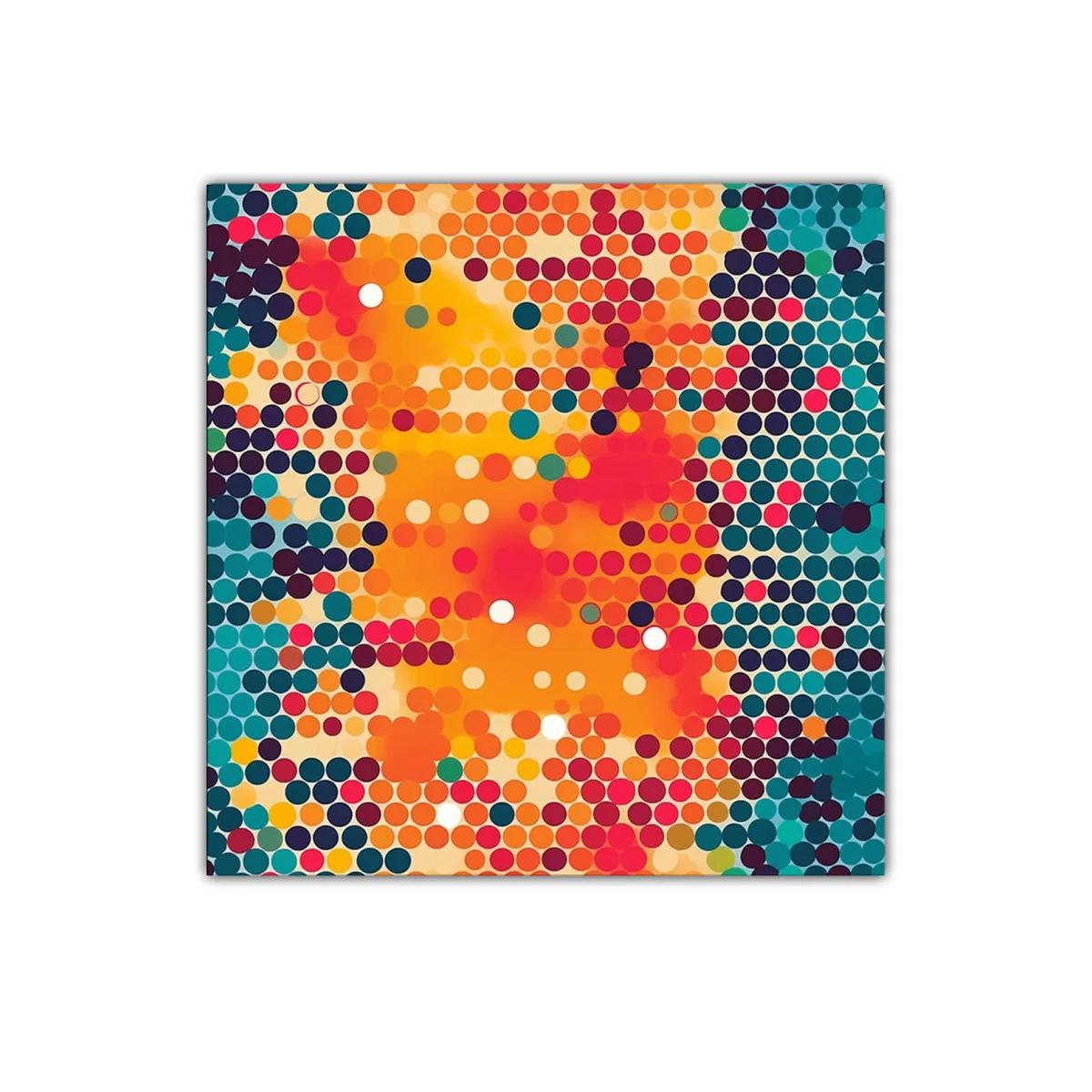 Cuadro decorativo con patrón colorido de círculos vibrantes — imagen principal