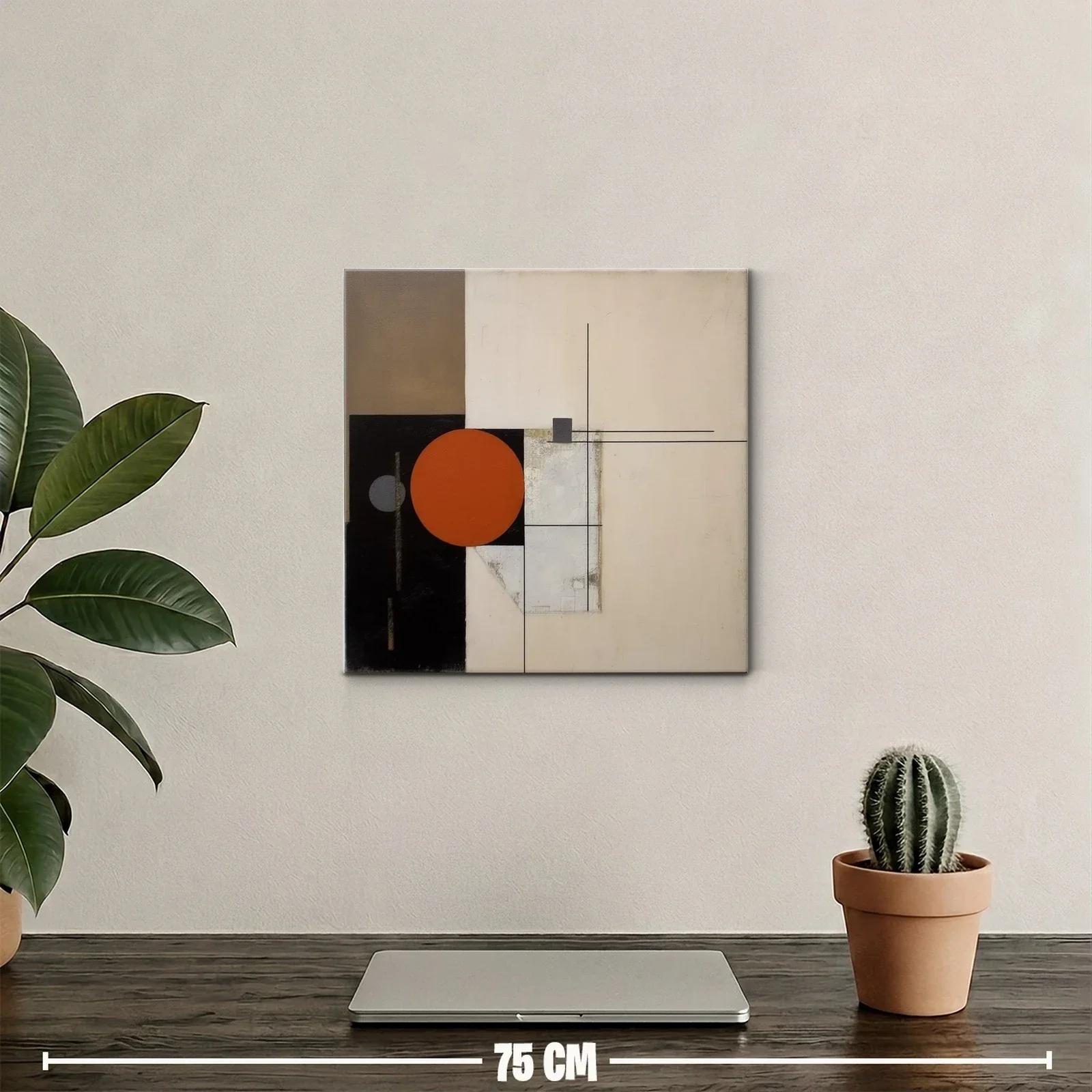 Composición geométrica con círculo en tonos tierra y negro — miniatura 2
