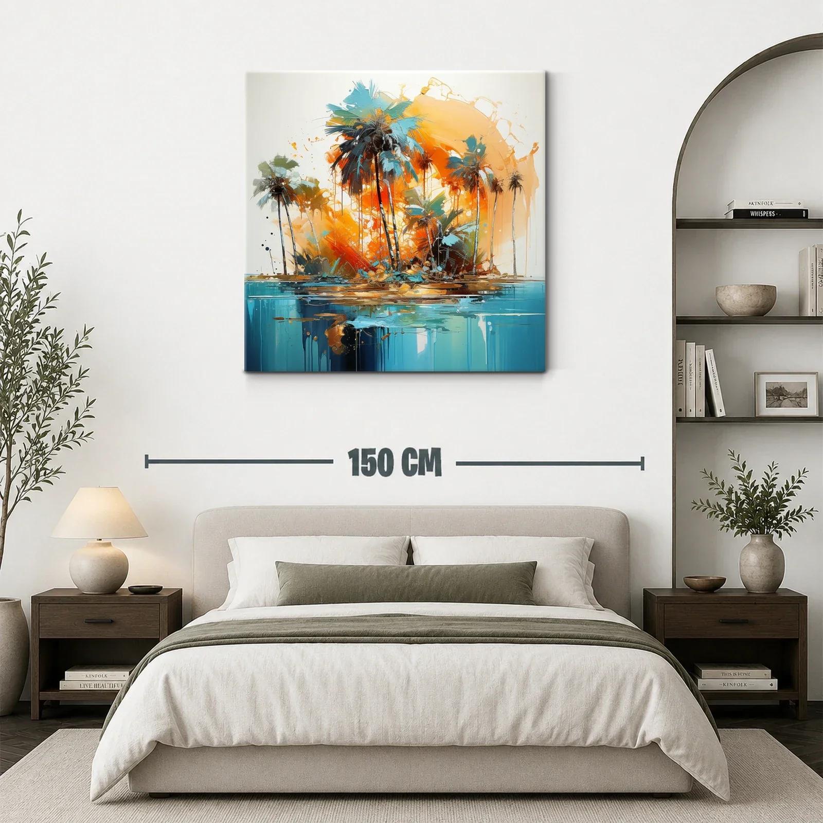 Palmeras tropicales con vibrantes tonos cálidos y fríos — miniatura 3