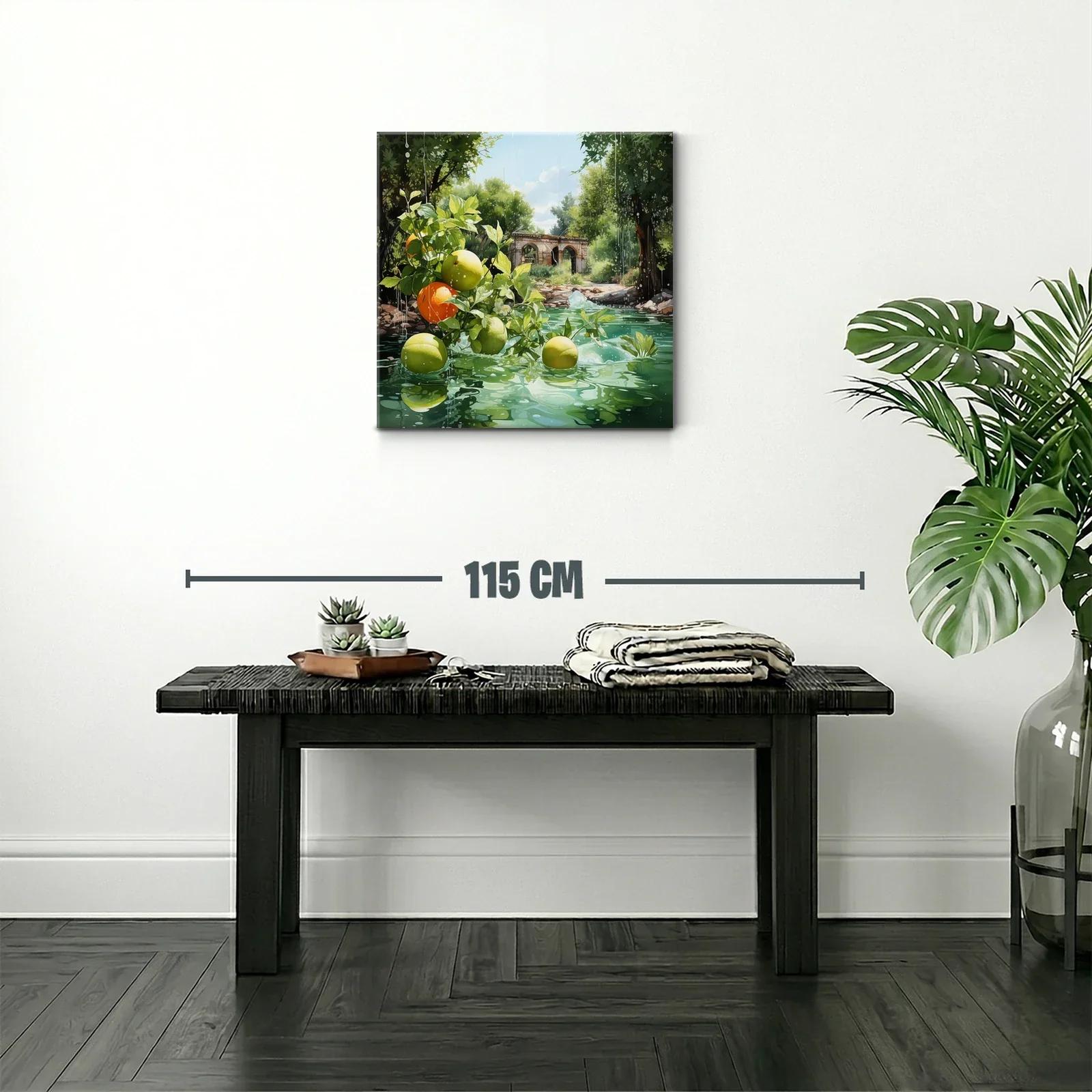 Naturaleza fresca con frutas y paisaje rústico — miniatura 2