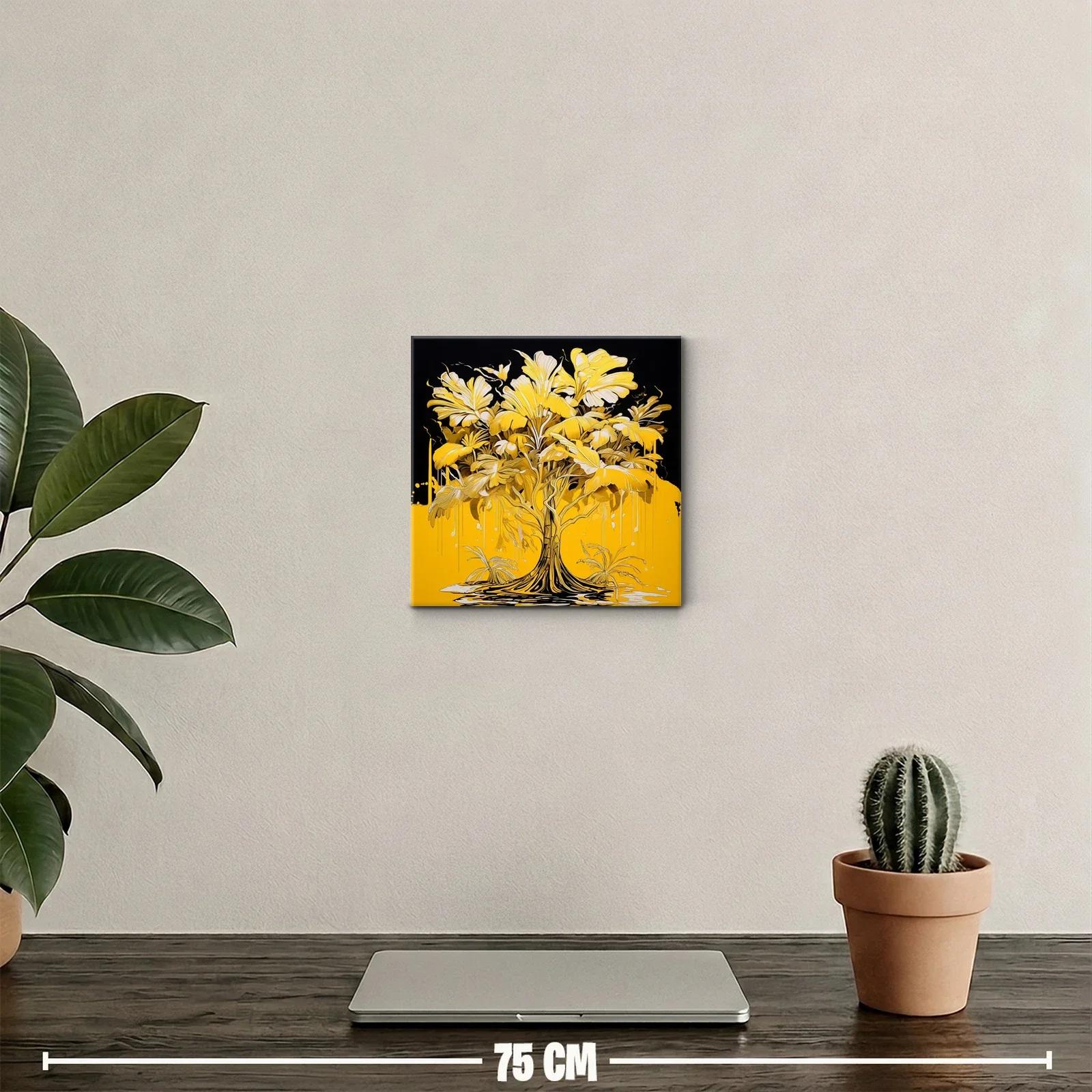 Árbol dorado con hojas exuberantes y fondo vibrante — miniatura 2