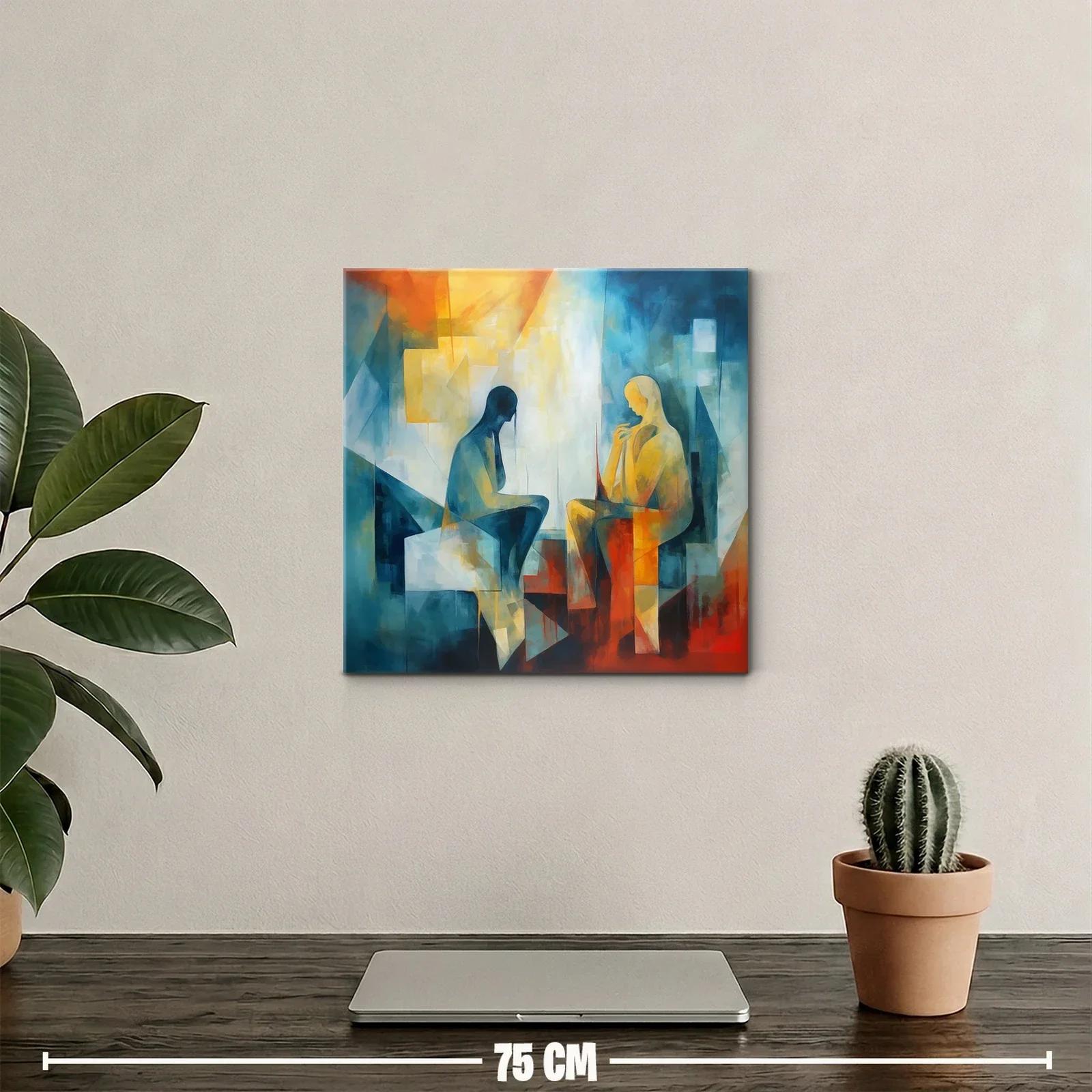 Figura doble en contraste de luz y sombra vibrante — miniatura 2
