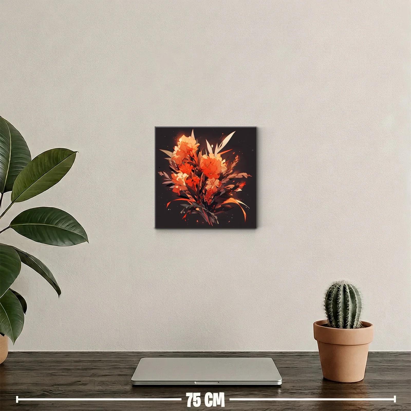 Ramo de flores cálidas sobre fondo oscuro — miniatura 2