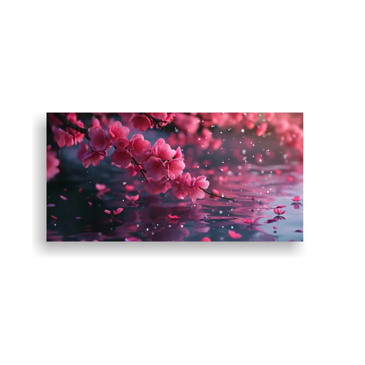 Cuadro flores de cerezo con reflejos brillantes