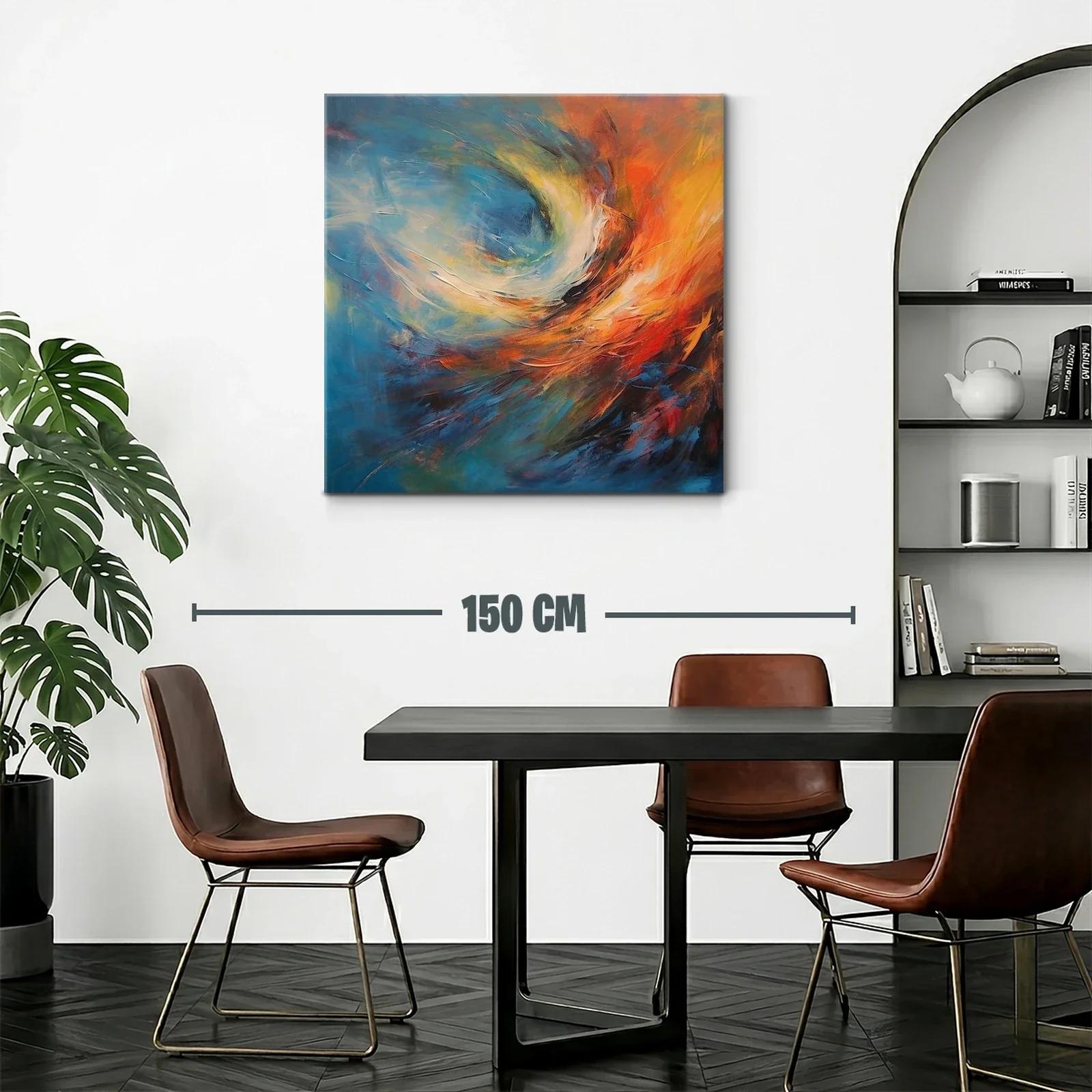 Arte abstracto en tonos azules y cálidos vibrantes — miniatura 2
