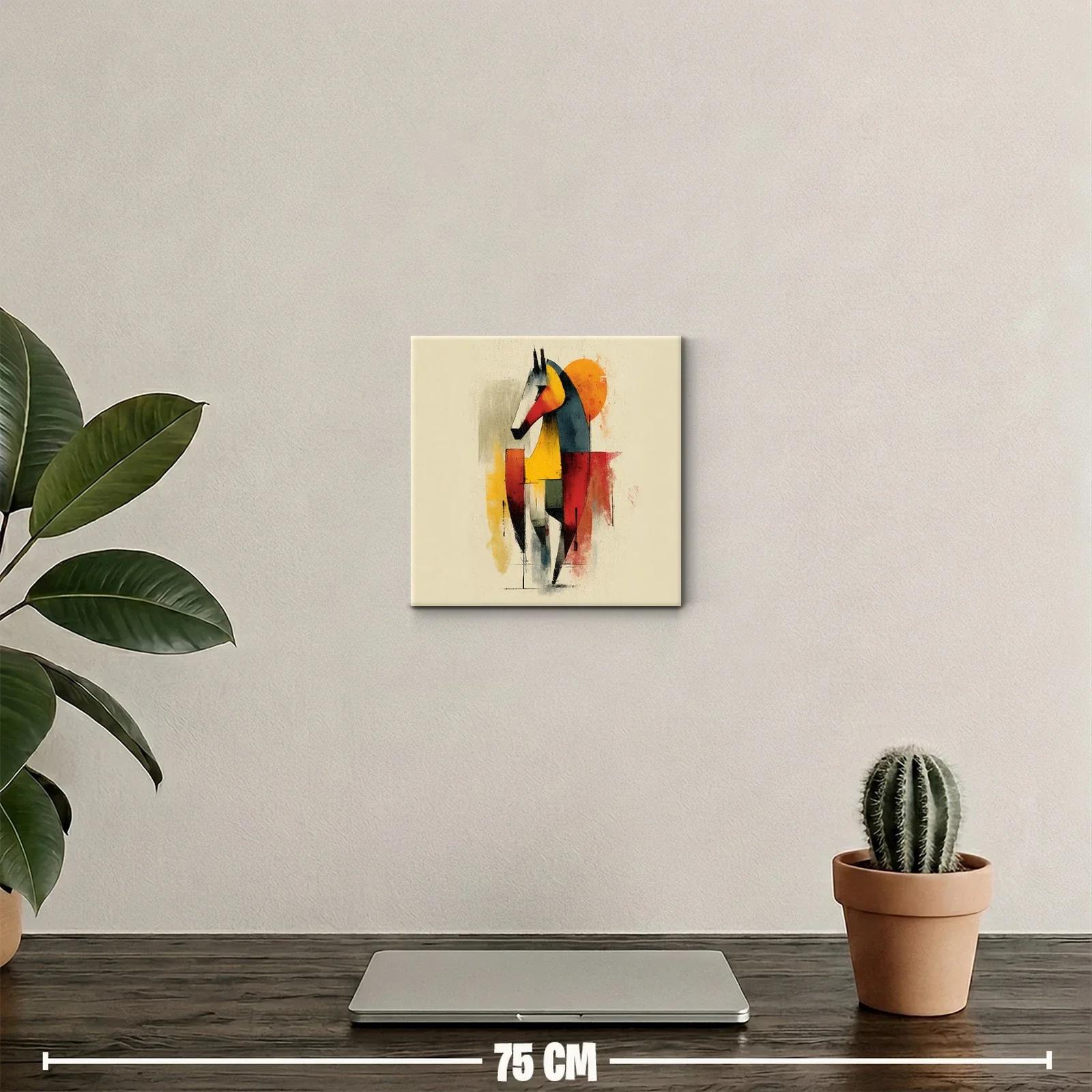 Cuadro decorativo moderno con figura de caballo colorida — miniatura 2