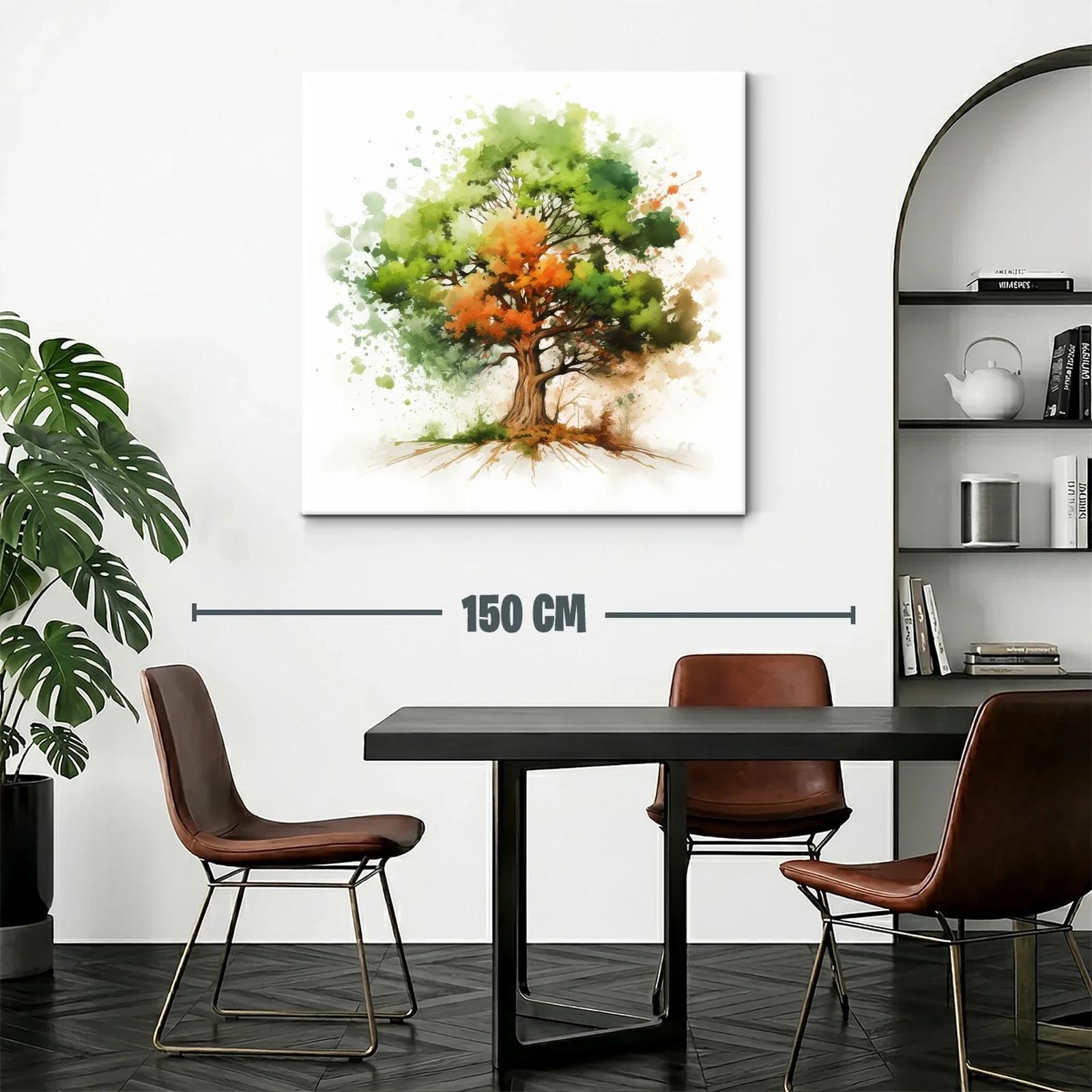 Árbol vibrante con tonos verdes y naranjas llenos de vida — miniatura 2
