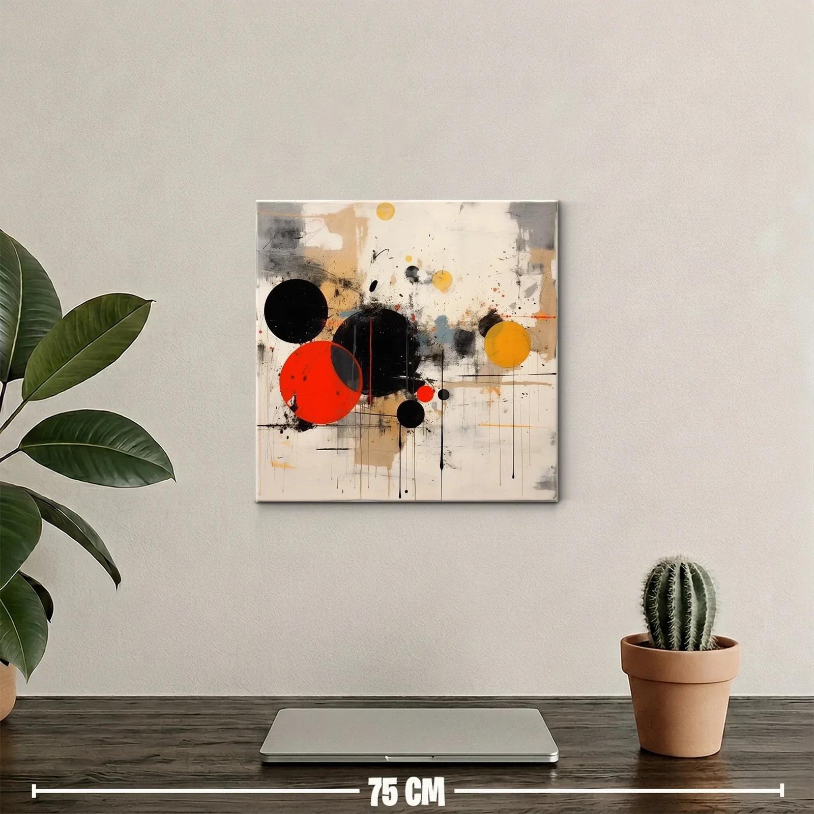 Composición abstracta con círculos en tonos cálidos y neutros — miniatura 2