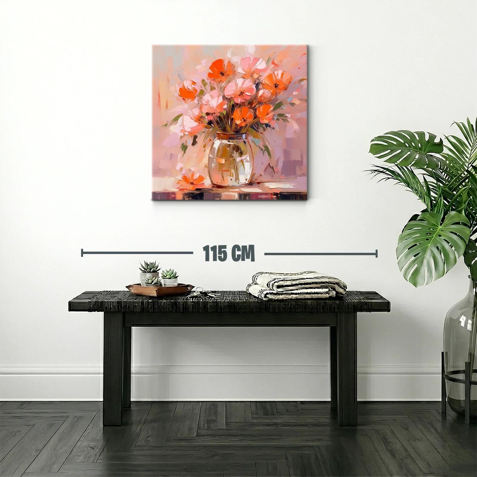 Cuadro floral con bouquet en tonos cálidos y suaves — miniatura 2