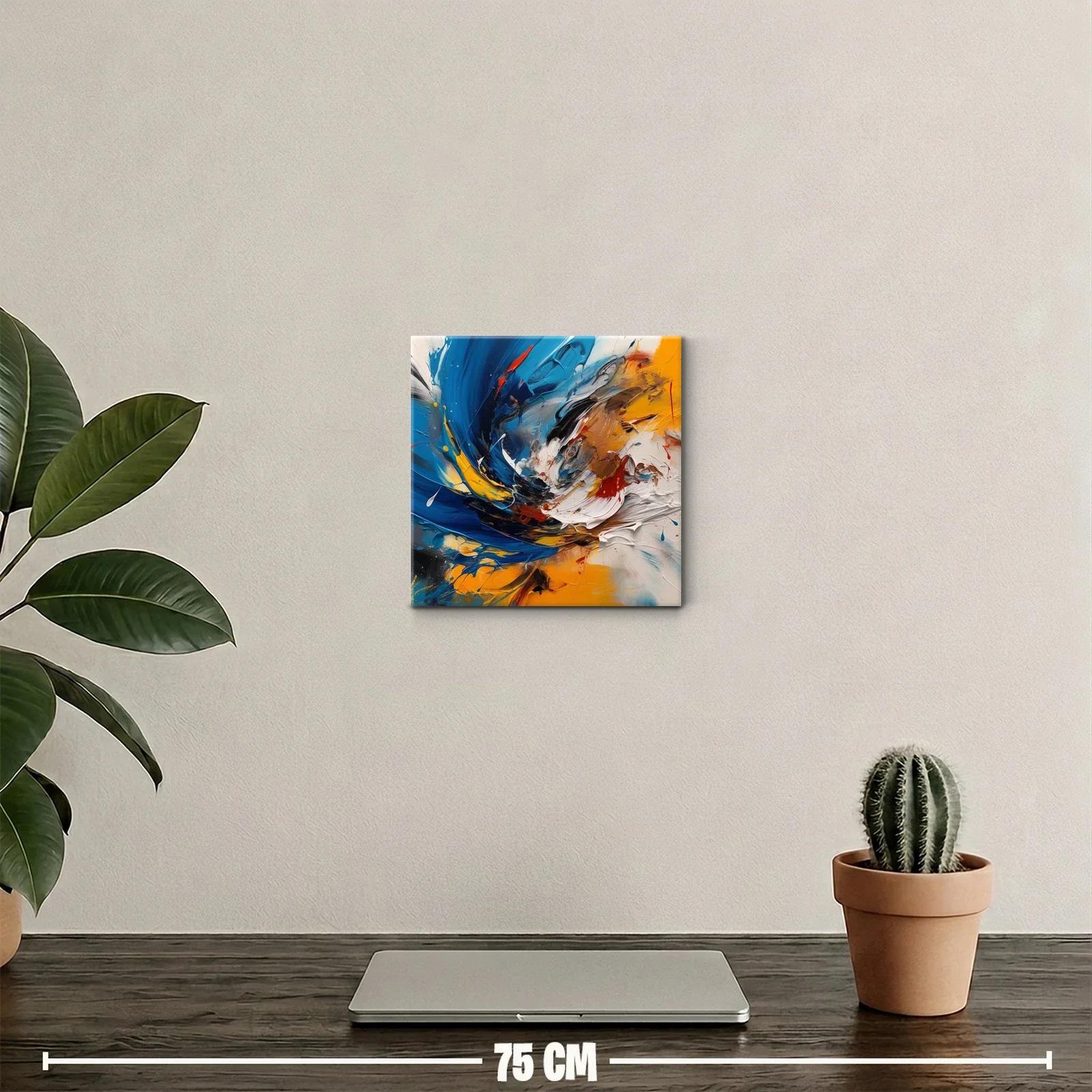 Cuadro abstracto con explosión de colores vibrantes y dinámicos — miniatura 2