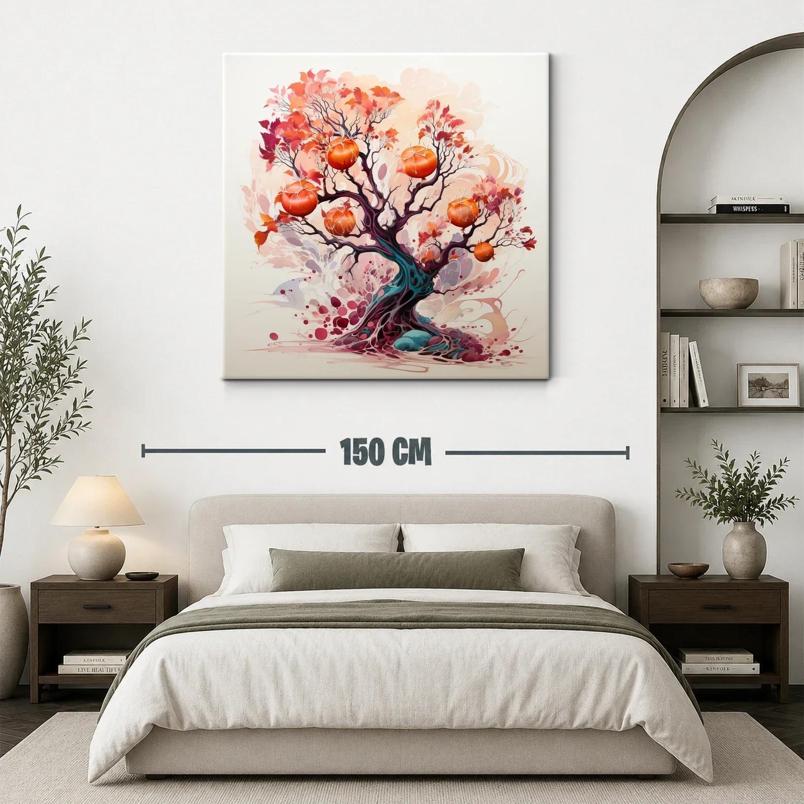 Árbol de frutos vibrantes en tonos cálidos y púrpuras — miniatura 3