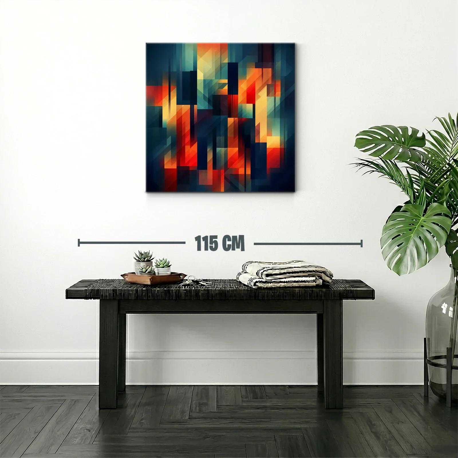 Composición abstracta vibrante con tonos cálidos y fríos — miniatura 2