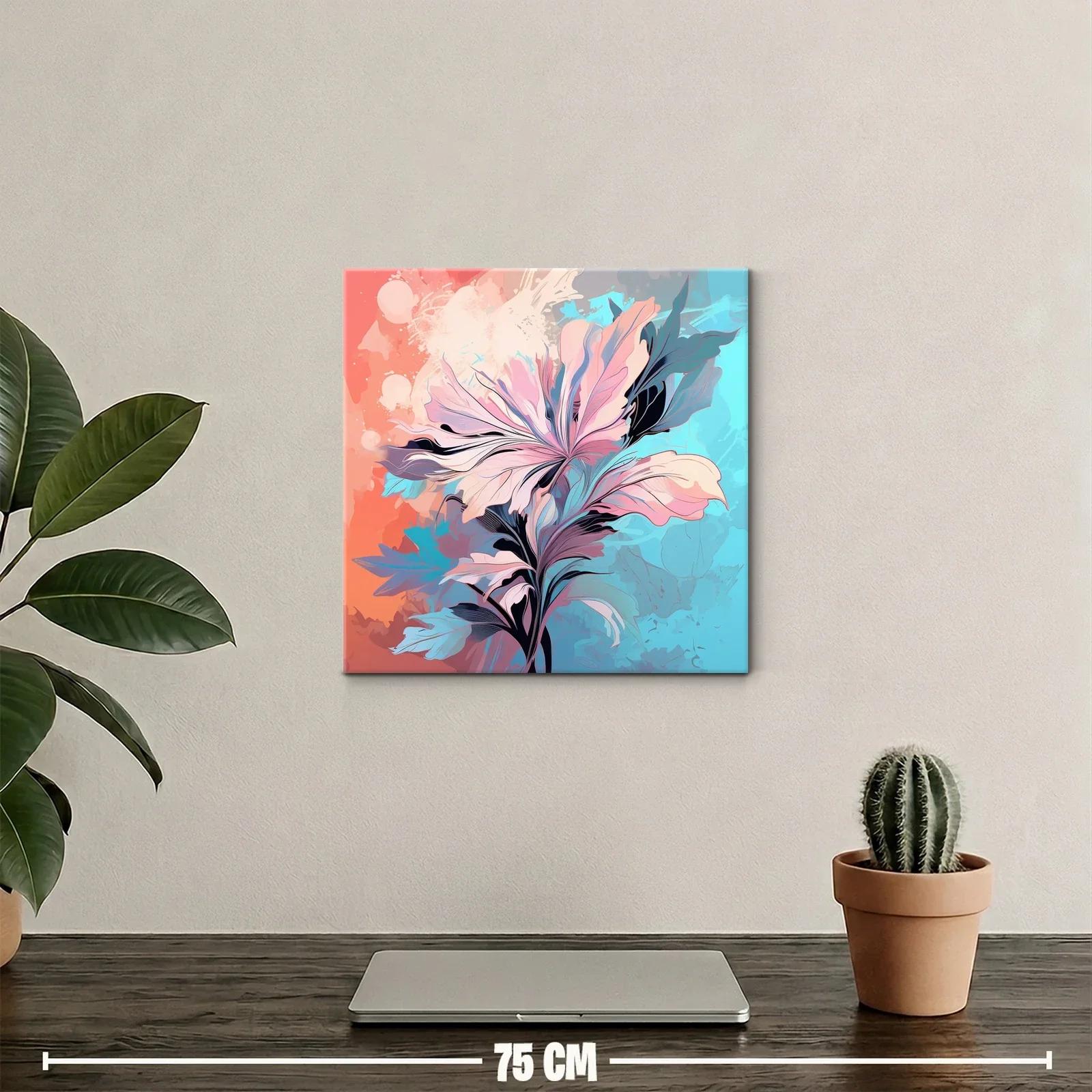 Flor abstracta en tonos pastel y contraste vibrante — miniatura 2