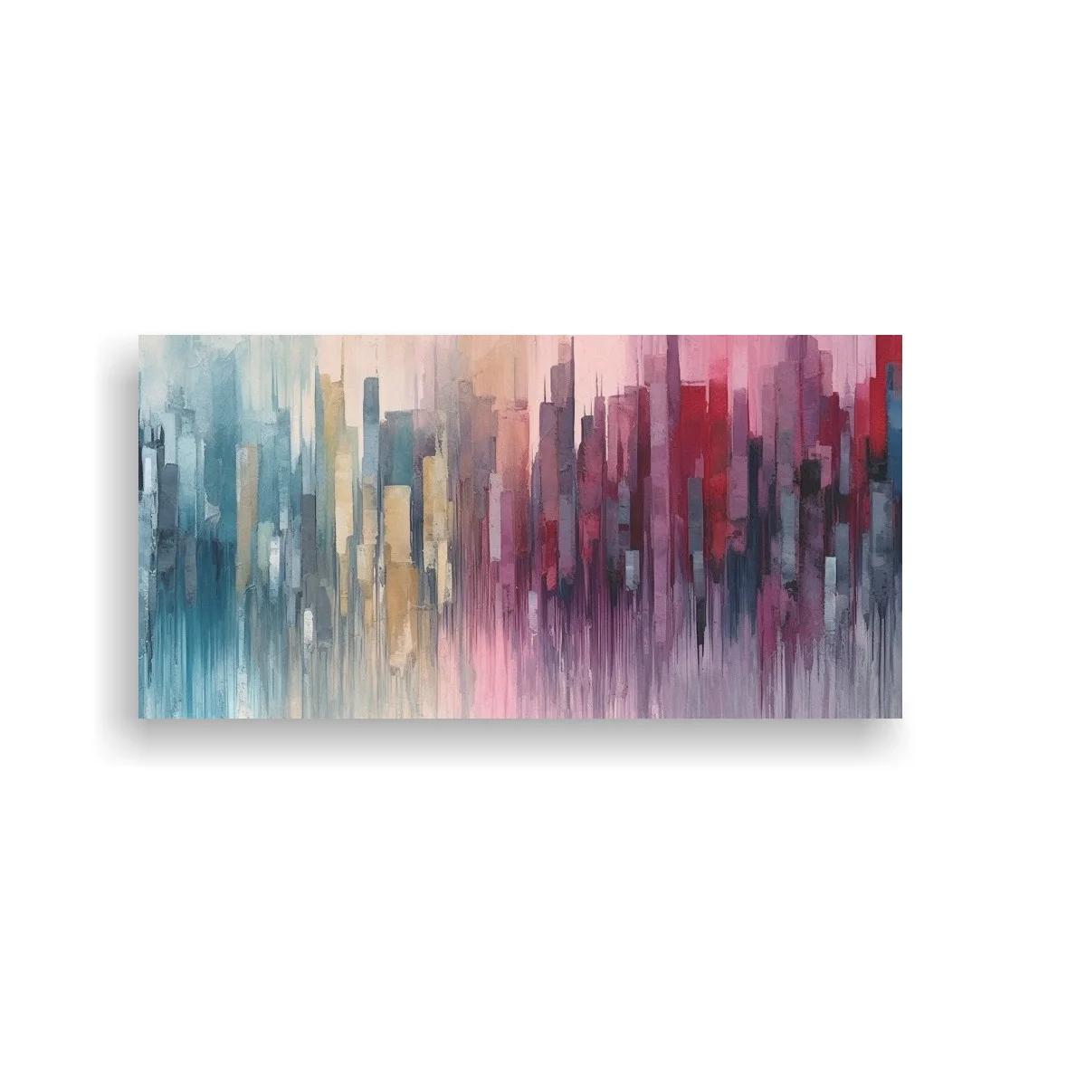 Cuadro skyline abstracto con reflejos fusionados — imagen principal