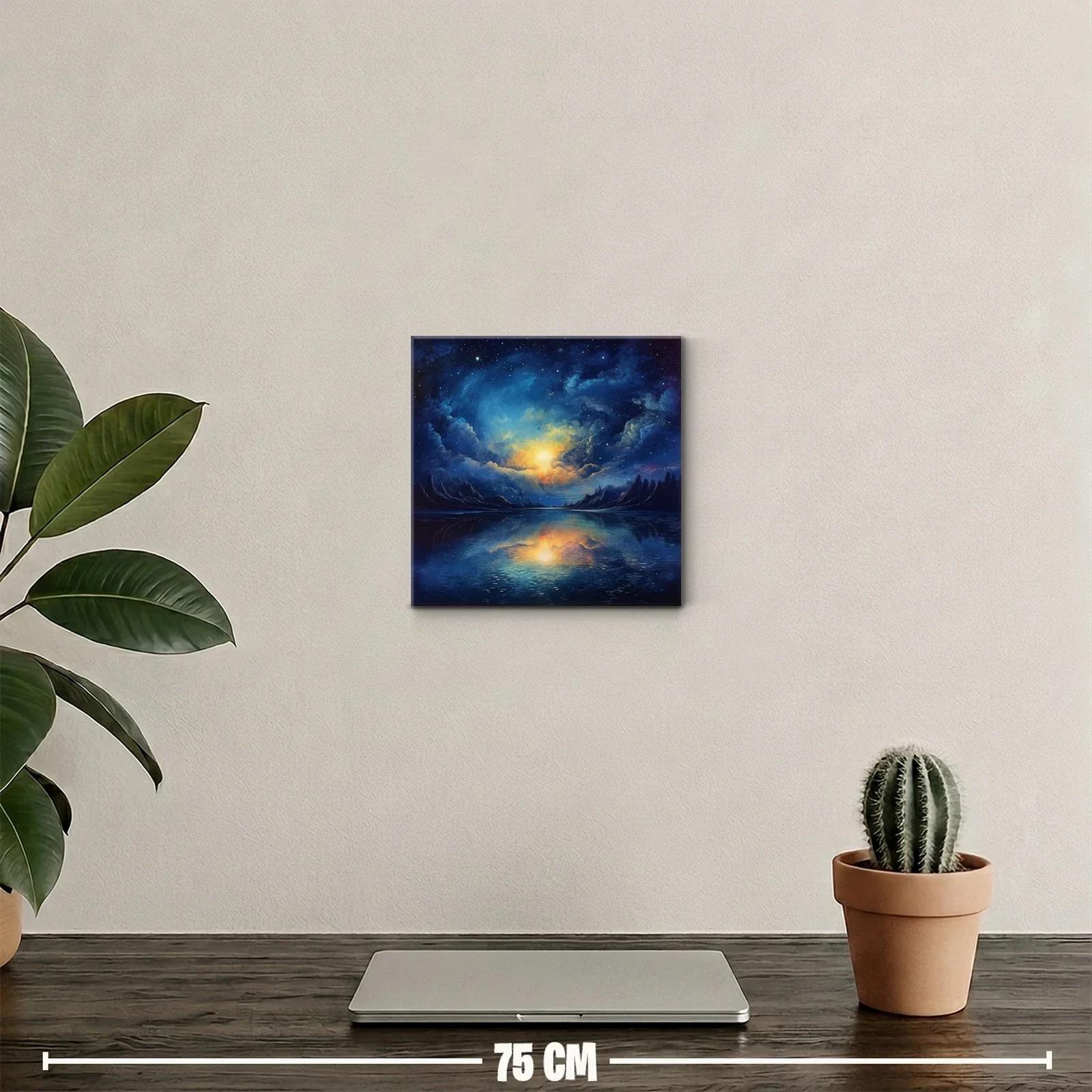 Paisaje celestial con reflejo en agua bajo cielo estrellado — miniatura 2