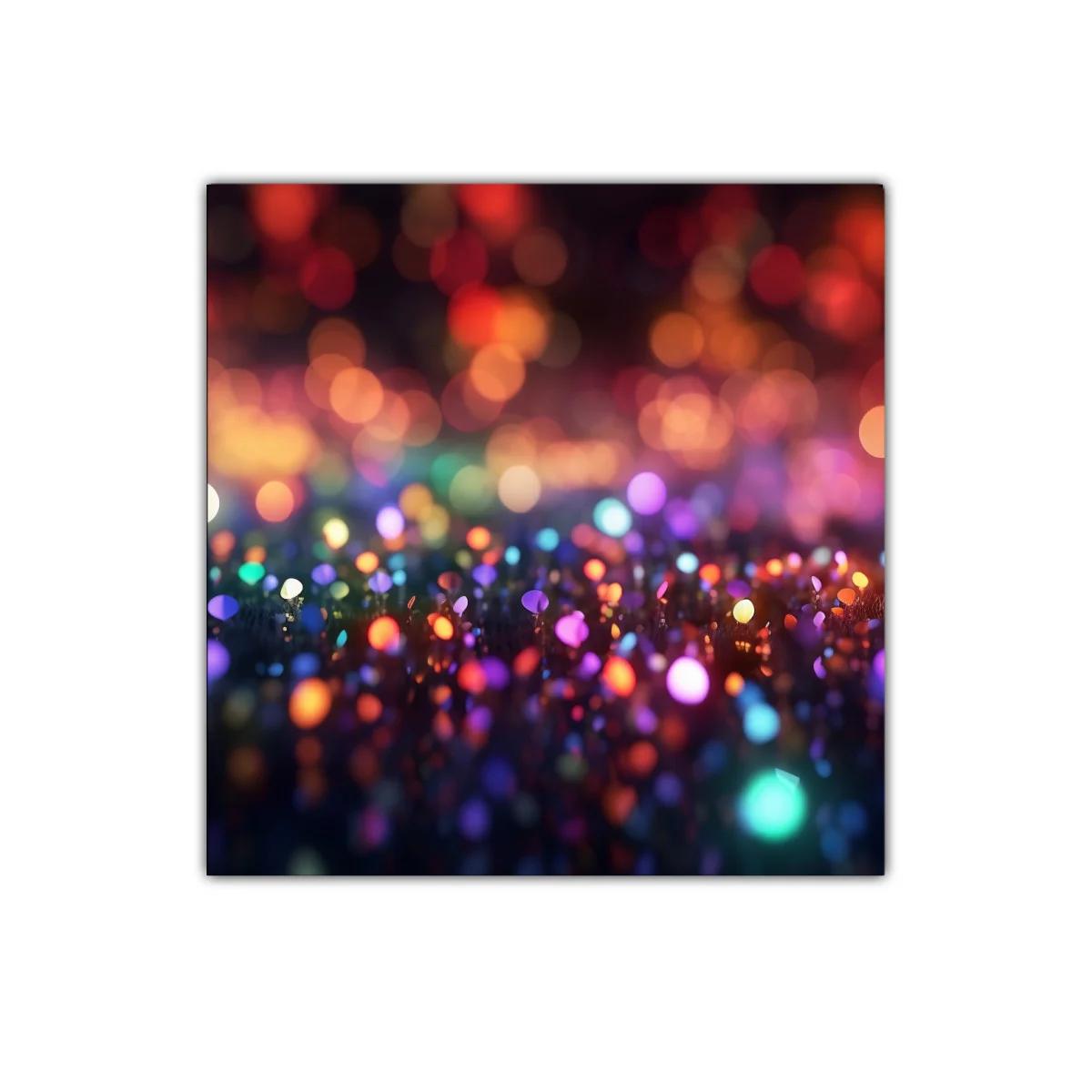 Cuadro abstracto de luces difusas en colores variados