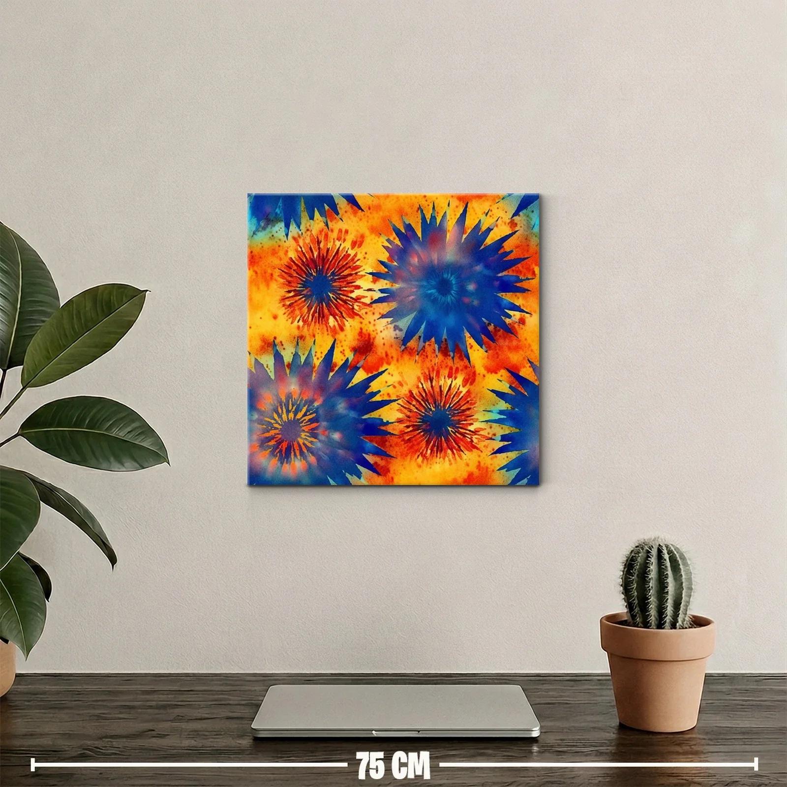 Cuadro con explosiones en tonos azules y naranjas vibrantes — miniatura 2