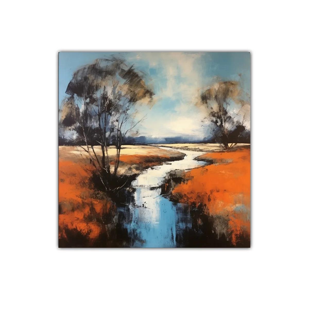 Paisaje sereno con río y árboles al atardecer — miniatura 1