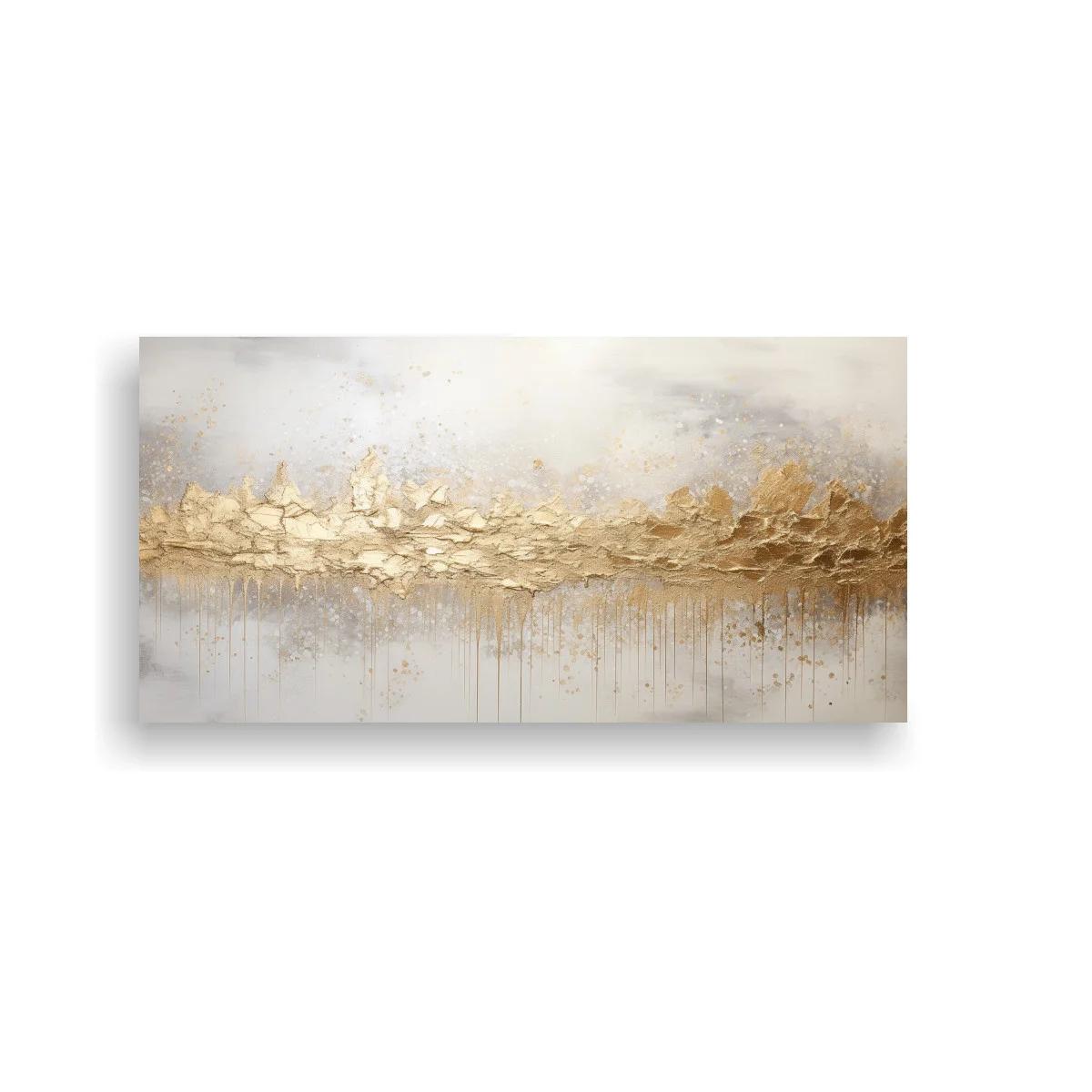 Cuadro textura abstracta dorada con relieve